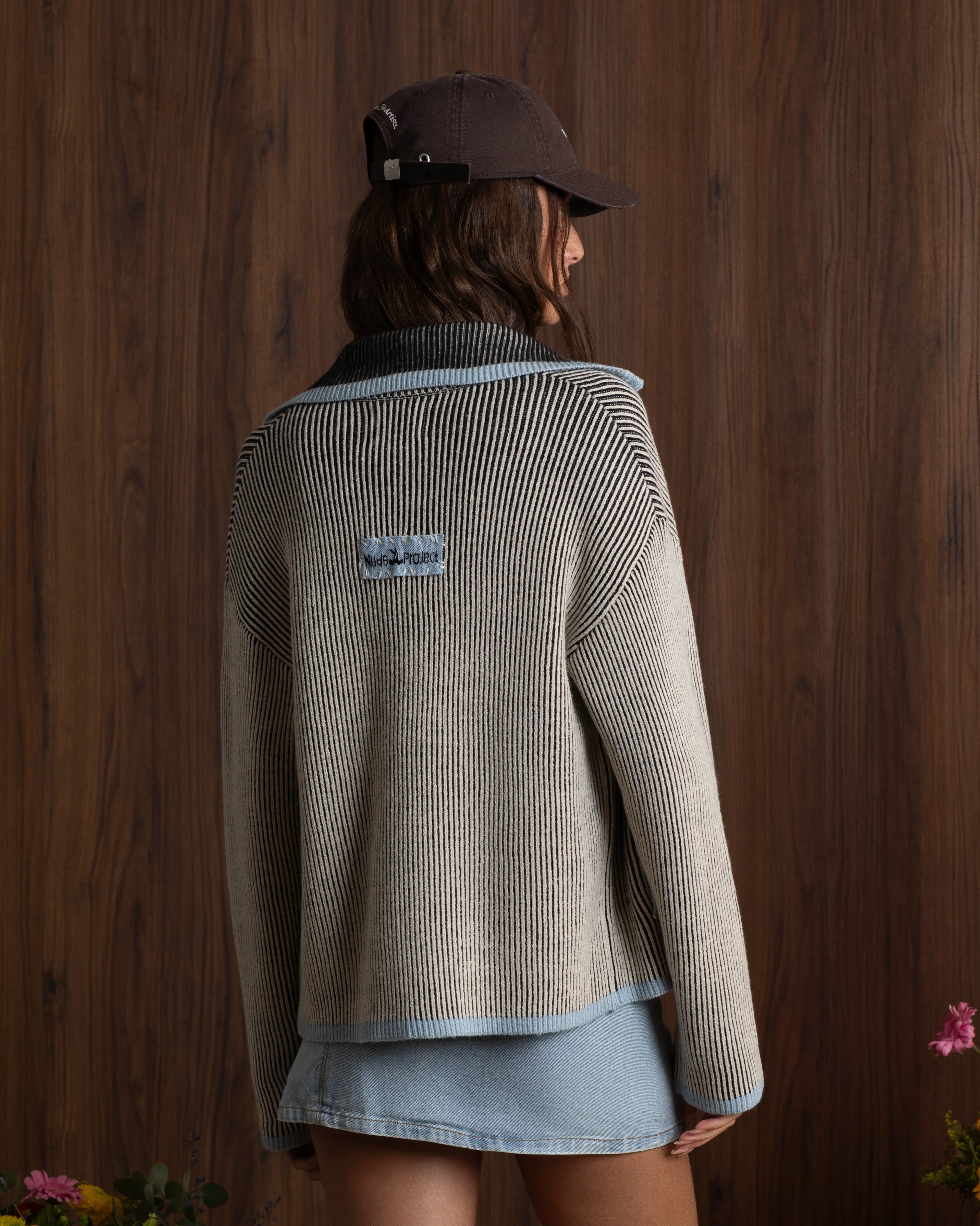 Cárdigan Con Cremallera Classy Azul