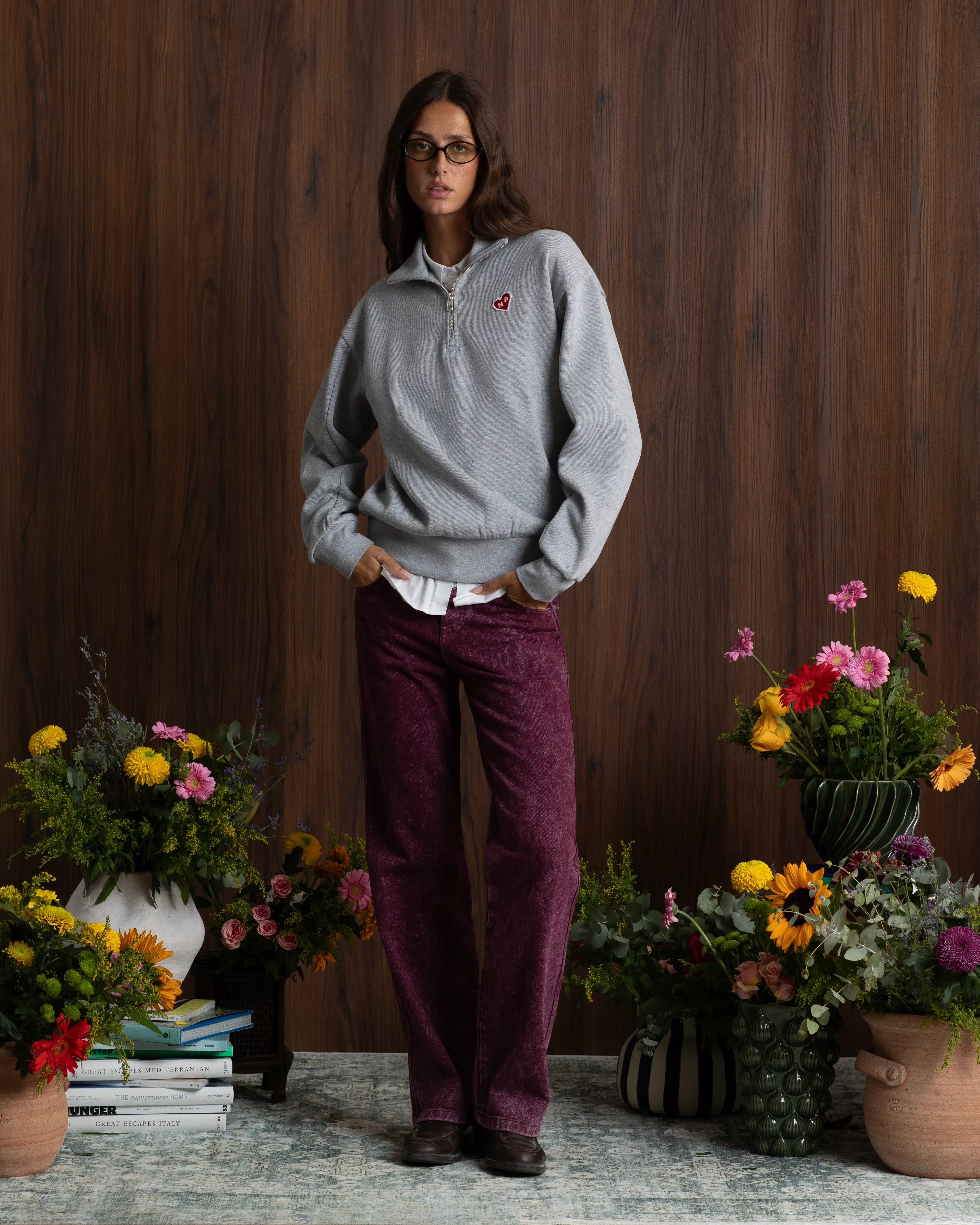 Cutie Heart Half-Zip