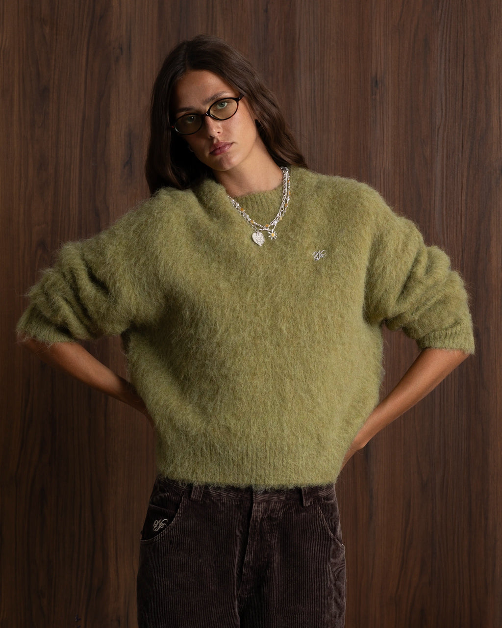 Alpaca Knit Sweater Green