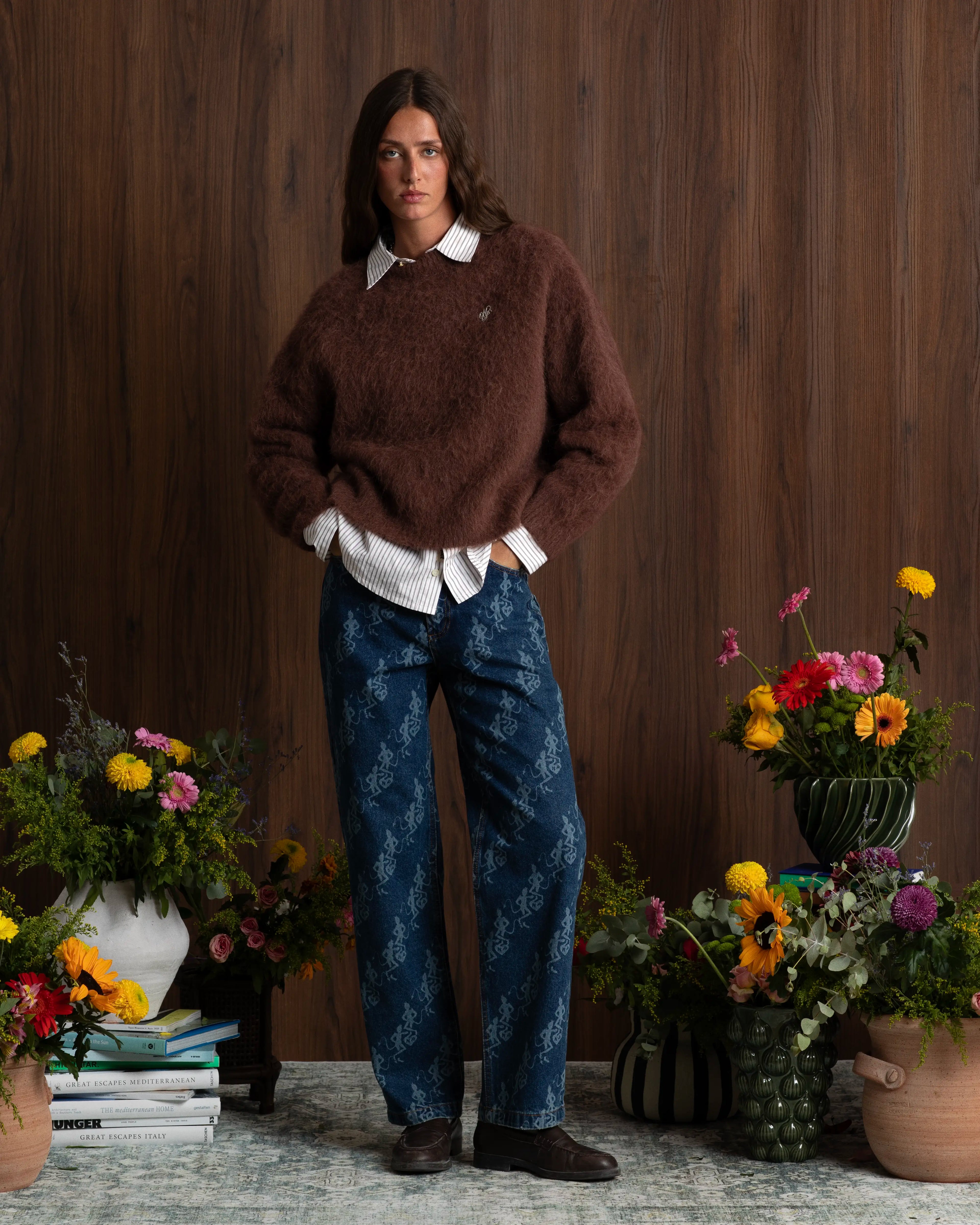 Alpaca Knit Sweater Brown