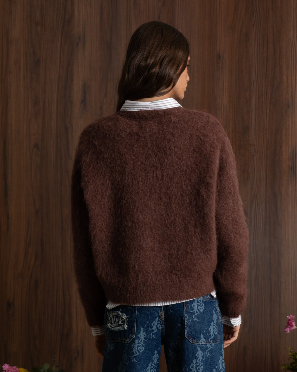 Alpaca Knit Sweater Brown