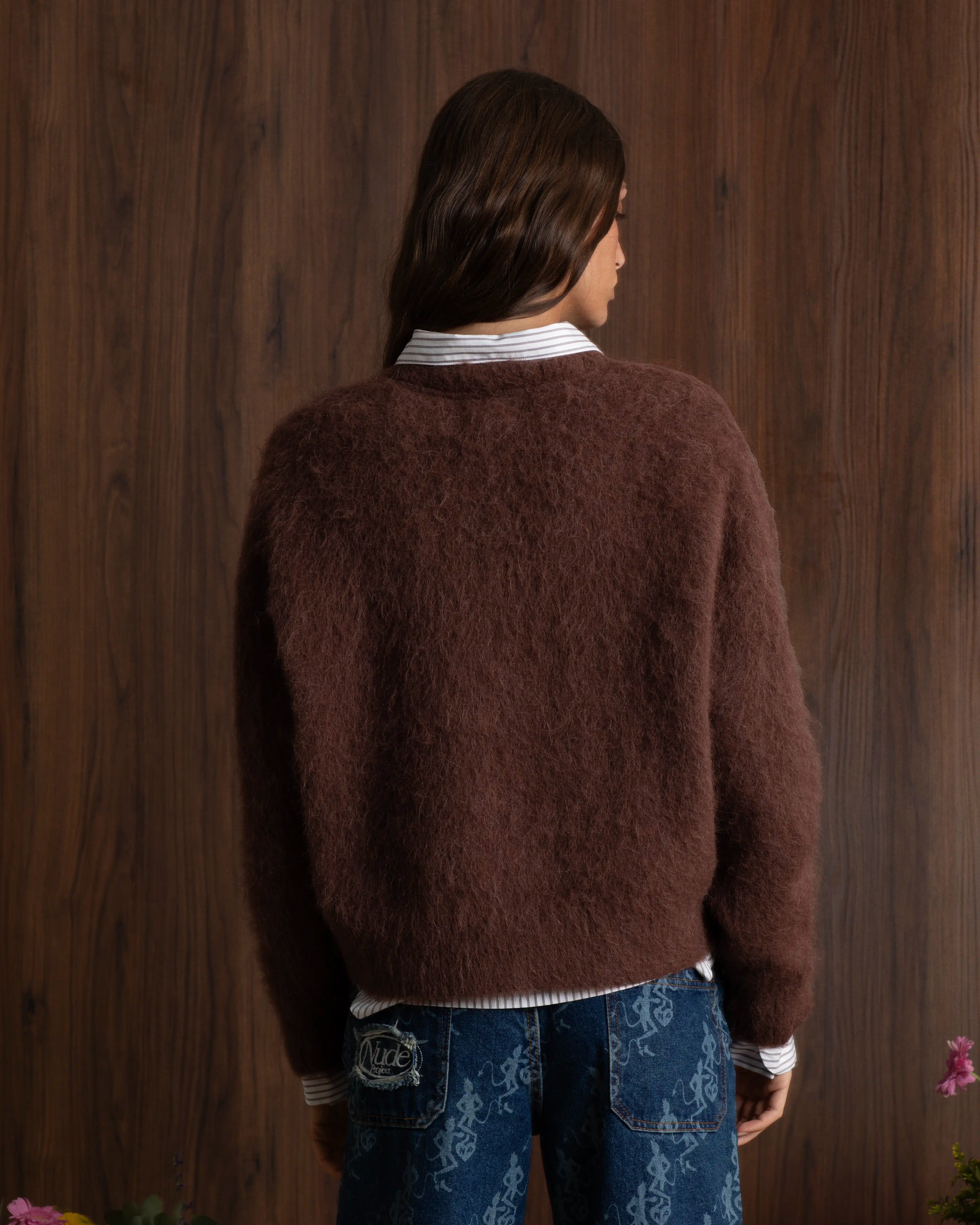 Alpaca Knit Sweater Brown