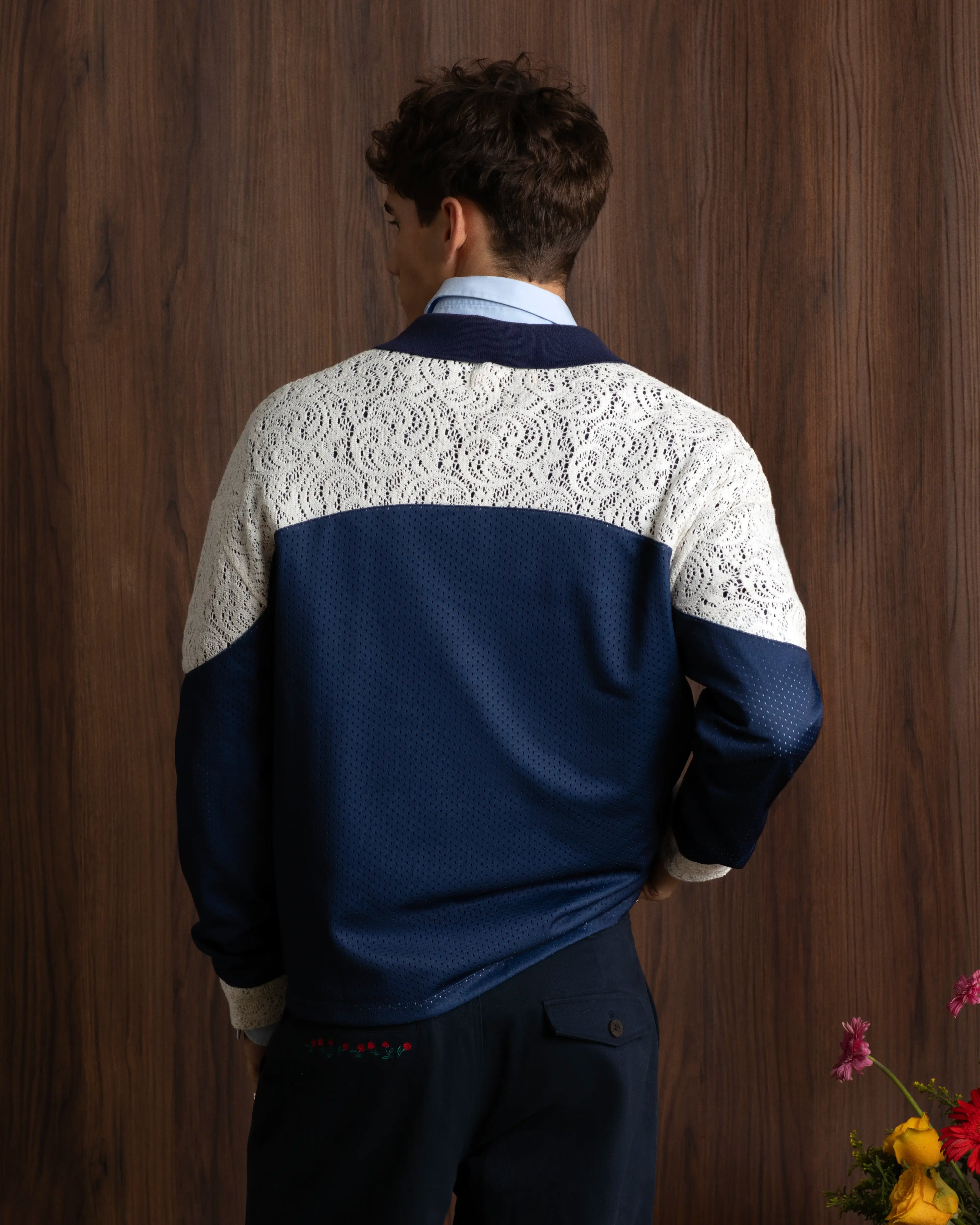 Baller Neck Long-Sleeve Tee Navy