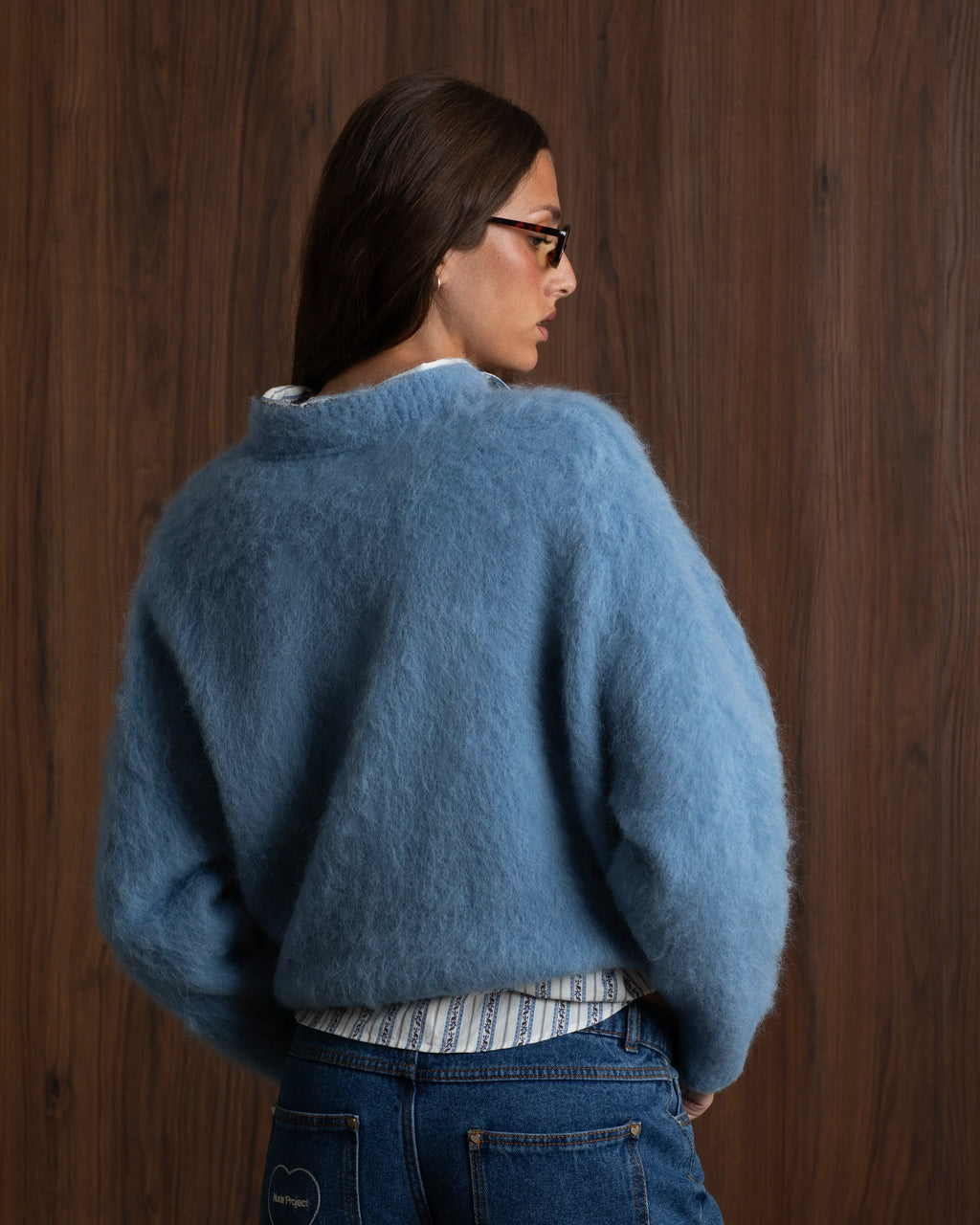 Alpaca Knit Sweater Blue