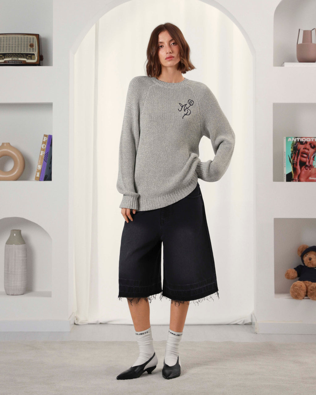 Pantalón Corto Baggy Negro Old Denim