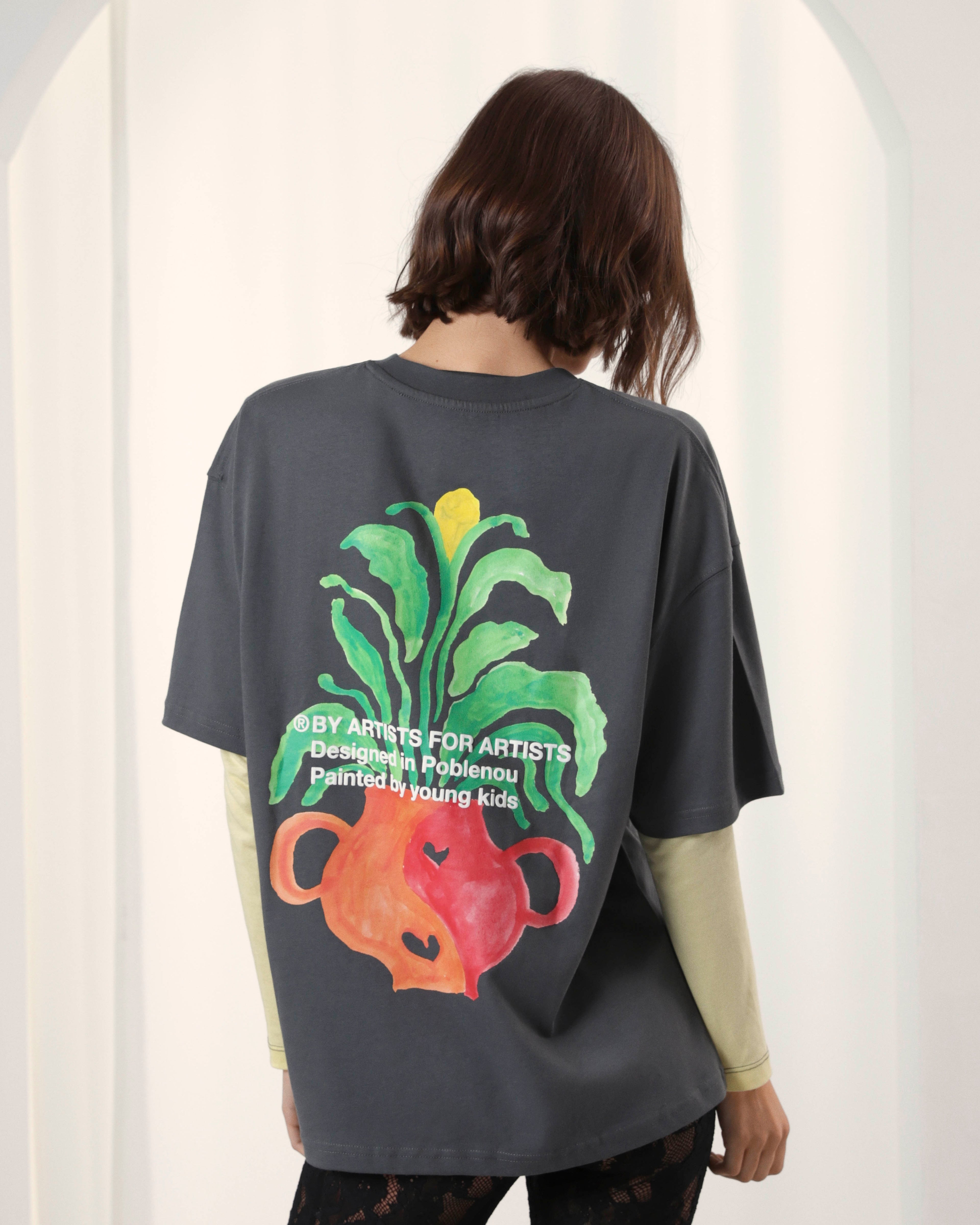 Camiseta Plant Gris Oscuro
