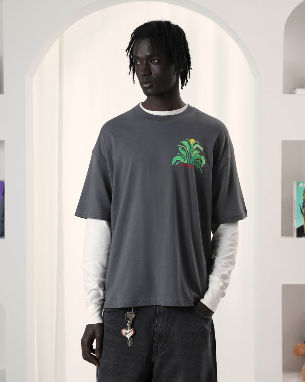 Camiseta Plant Gris Oscuro