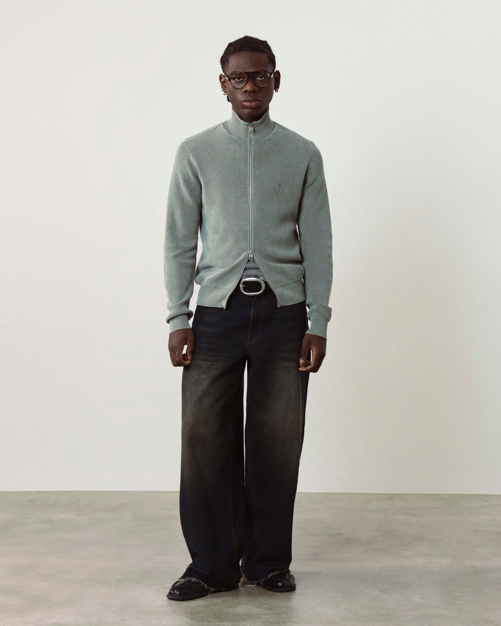 Cárdigan Con Cremallera Shady Verde