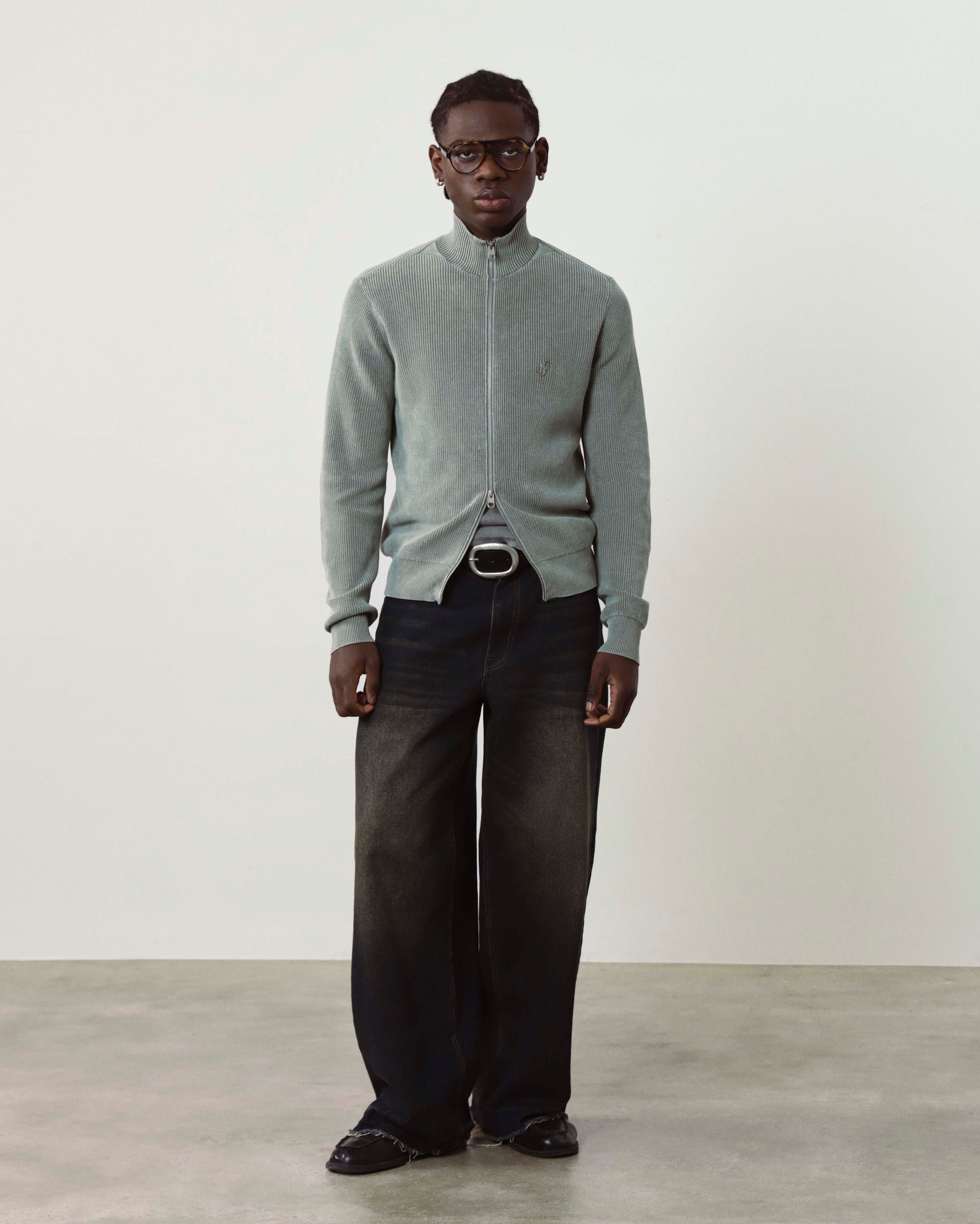 Cárdigan Con Cremallera Shady Verde