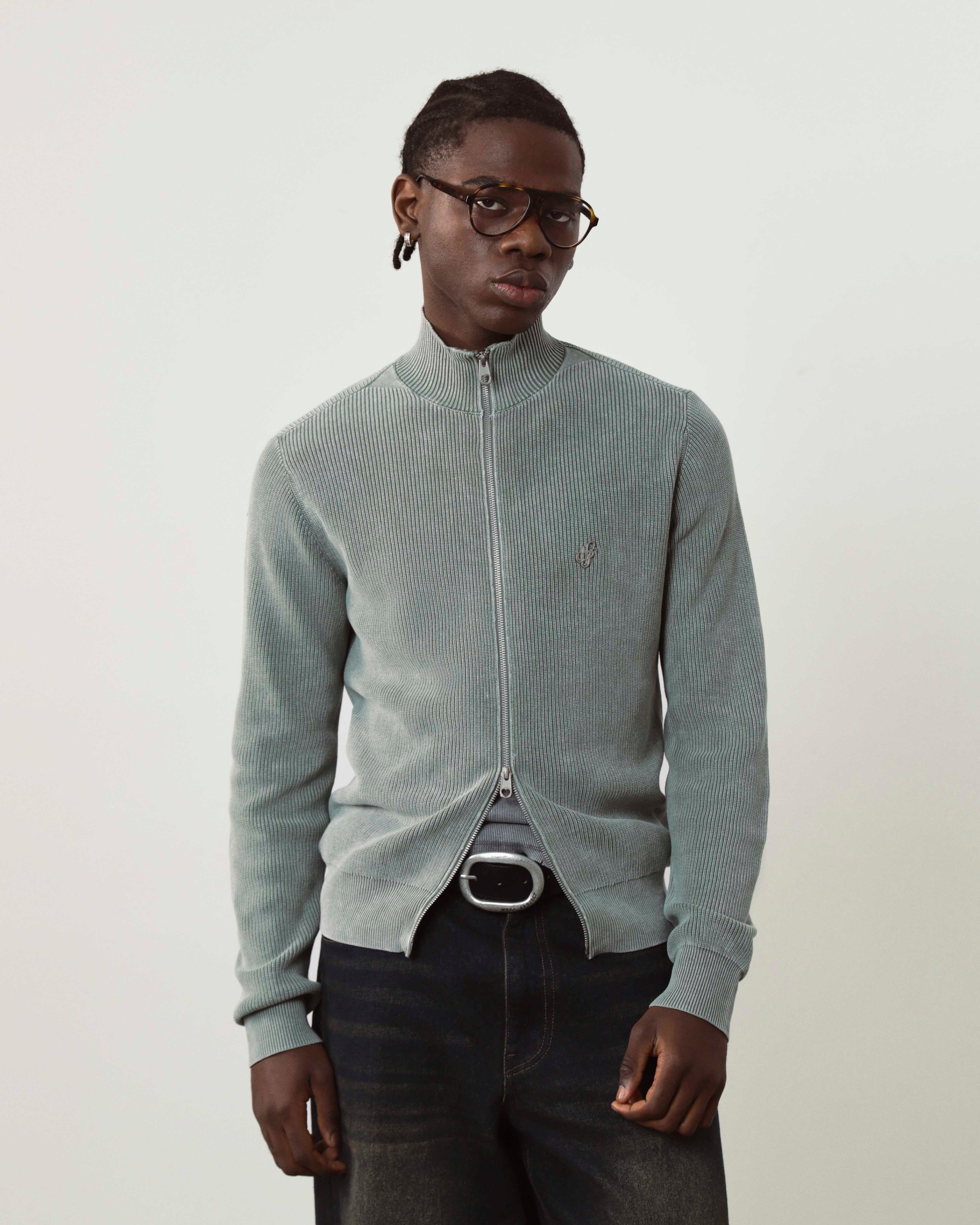 Cárdigan Con Cremallera Shady Verde