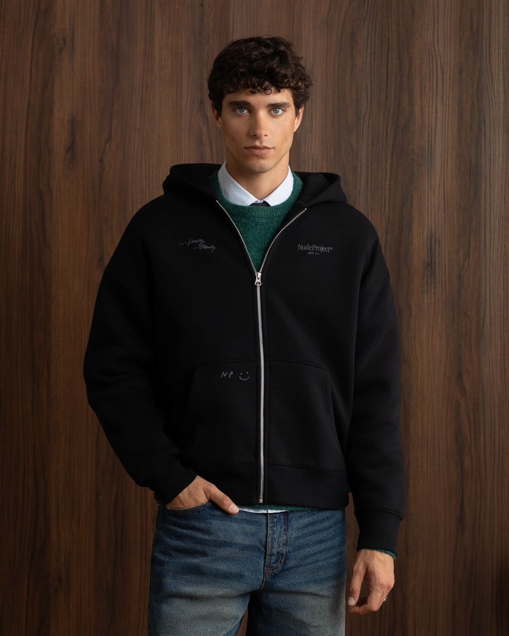 Global Soon Zip-Up Hoodie Black
