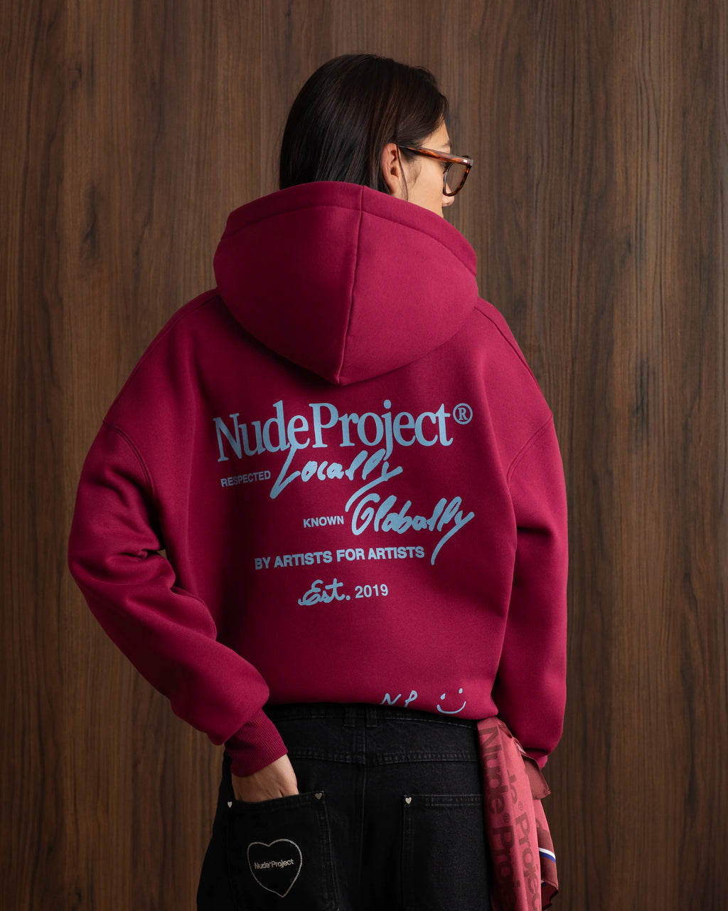 Global Soon Zip-Up Hoodie Burgundy