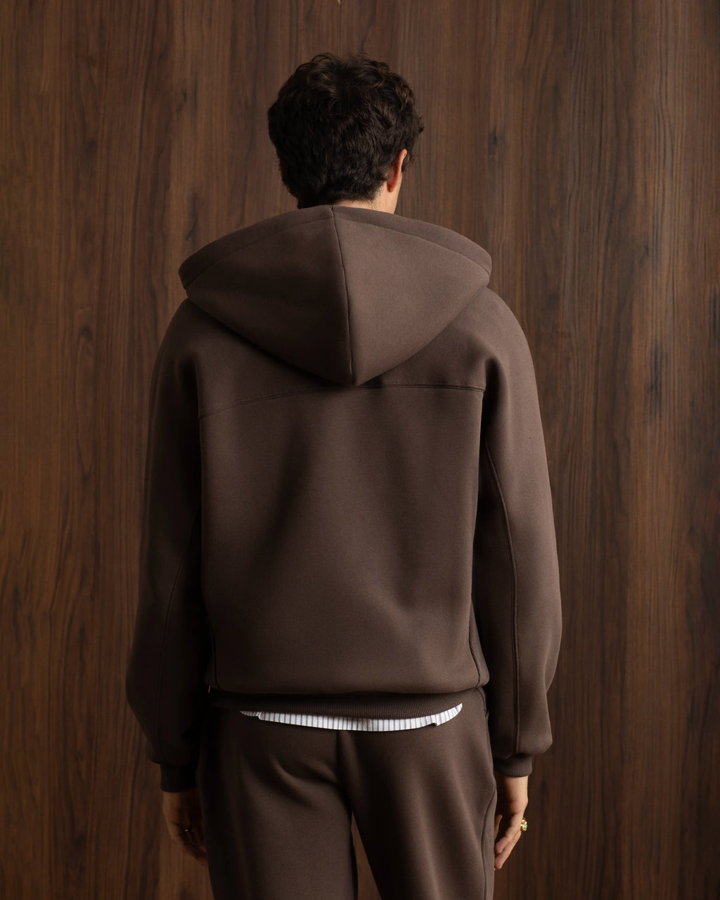 Essentials Zip-Up Hoodie Brown