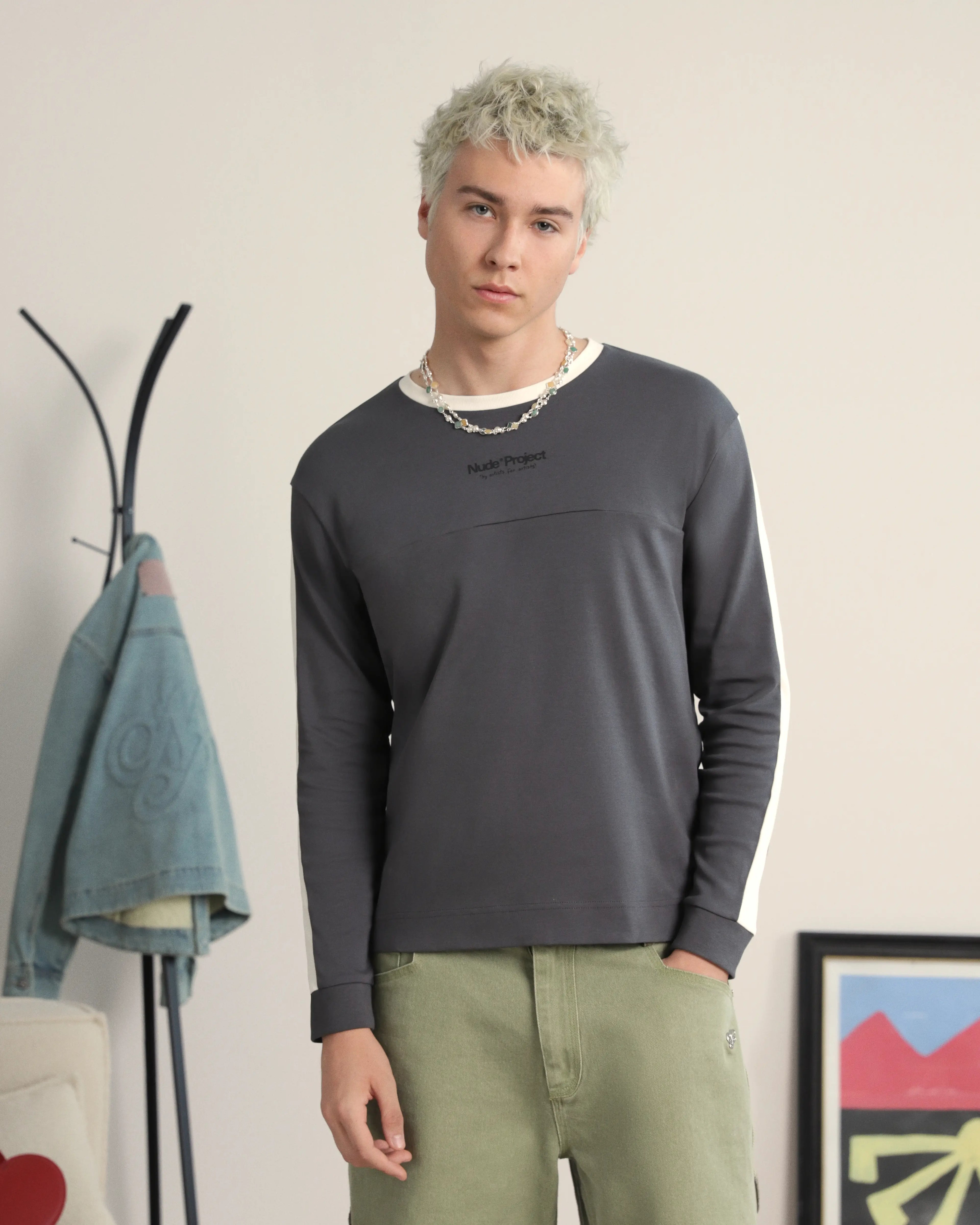 Camiseta Manga Larga Vintage Sports Gris