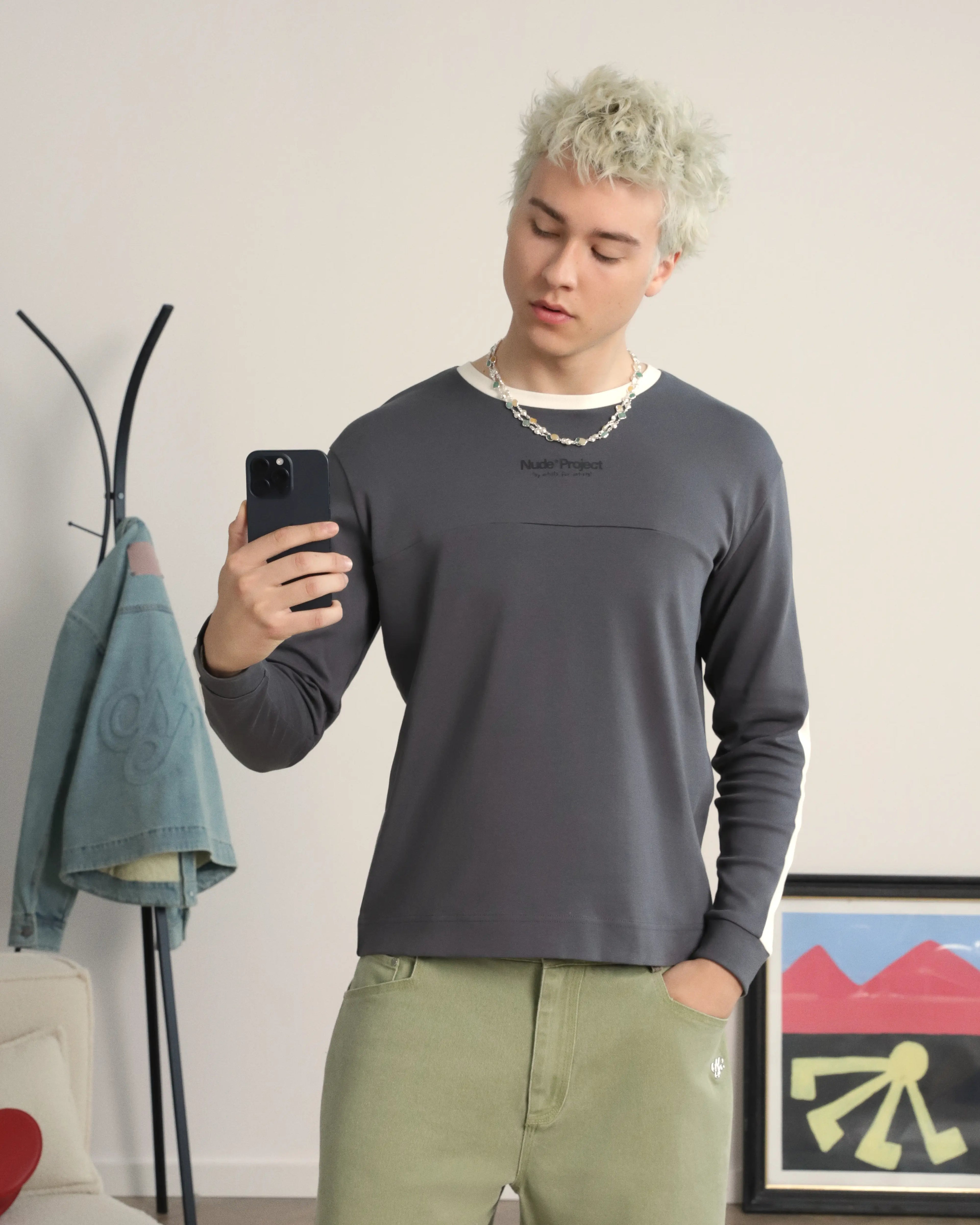 Camiseta Manga Larga Vintage Sports Gris