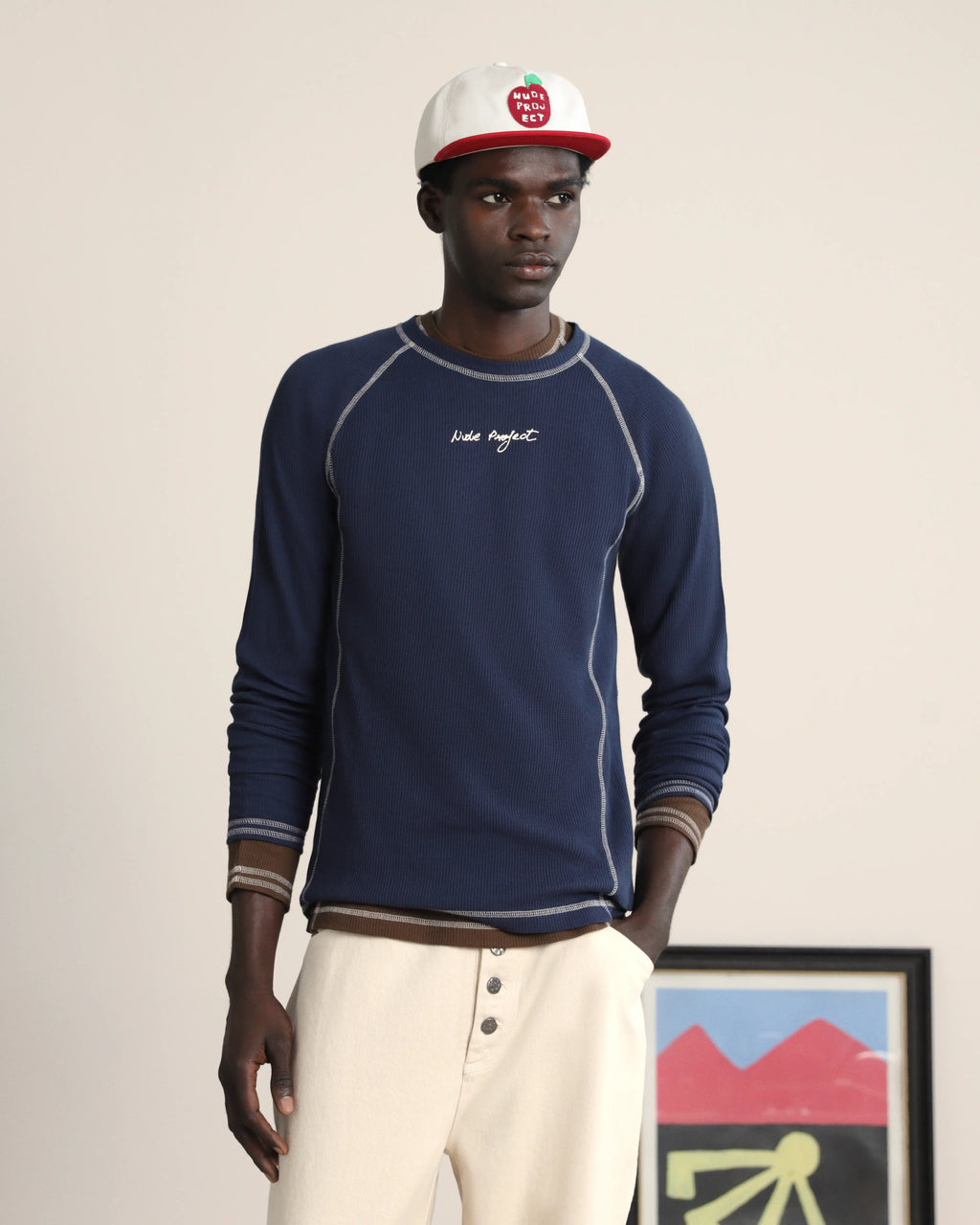 Pack De 2 Camisetas Manga Larga Waffle Marrón/Azul Marino