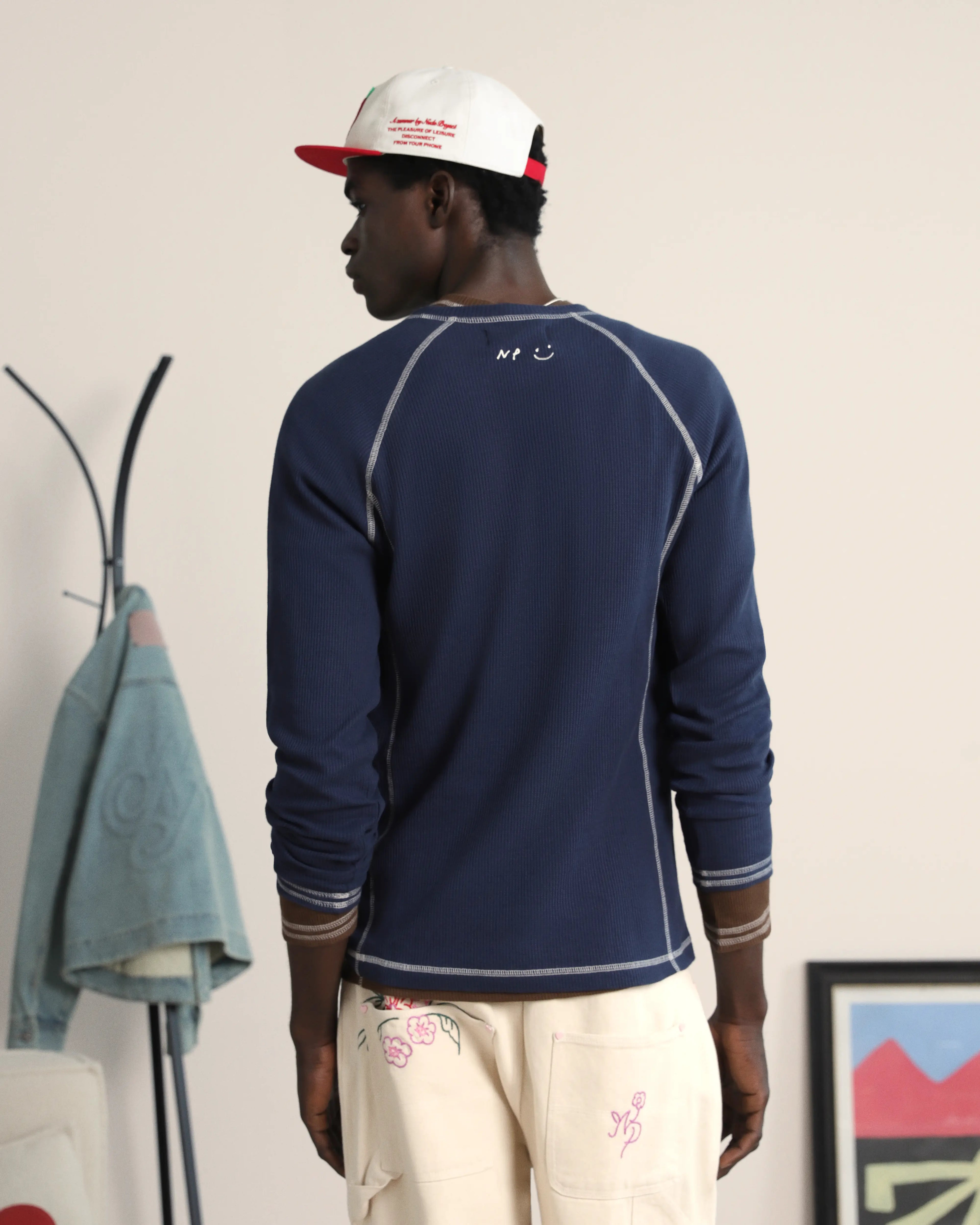 Pack De 2 Camisetas Manga Larga Waffle Marrón/Azul Marino