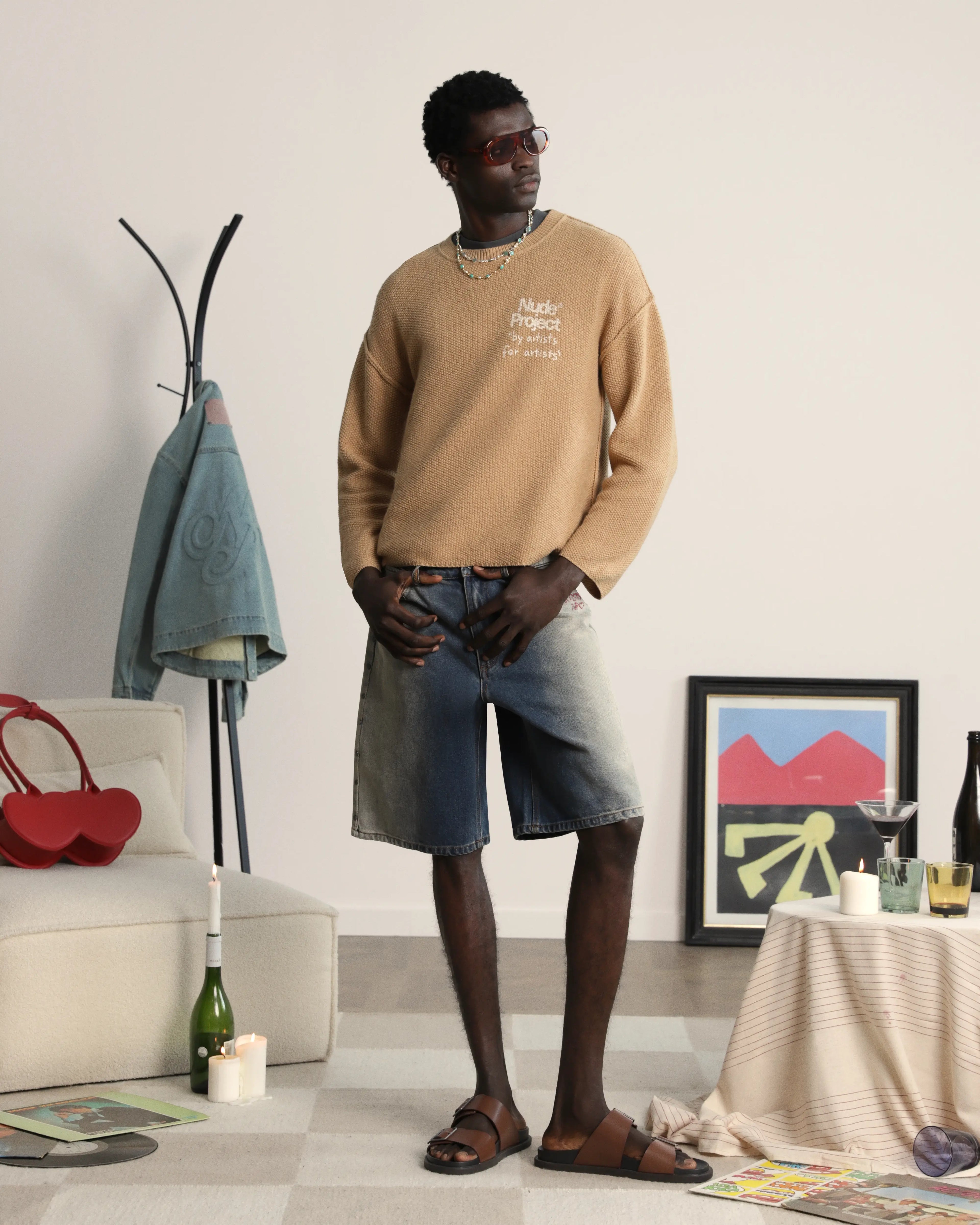 Jersey Reversed Seams Marrón