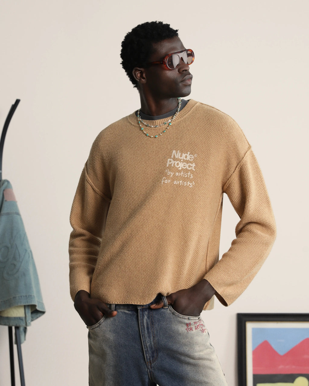 Jersey Reversed Seams Marrón