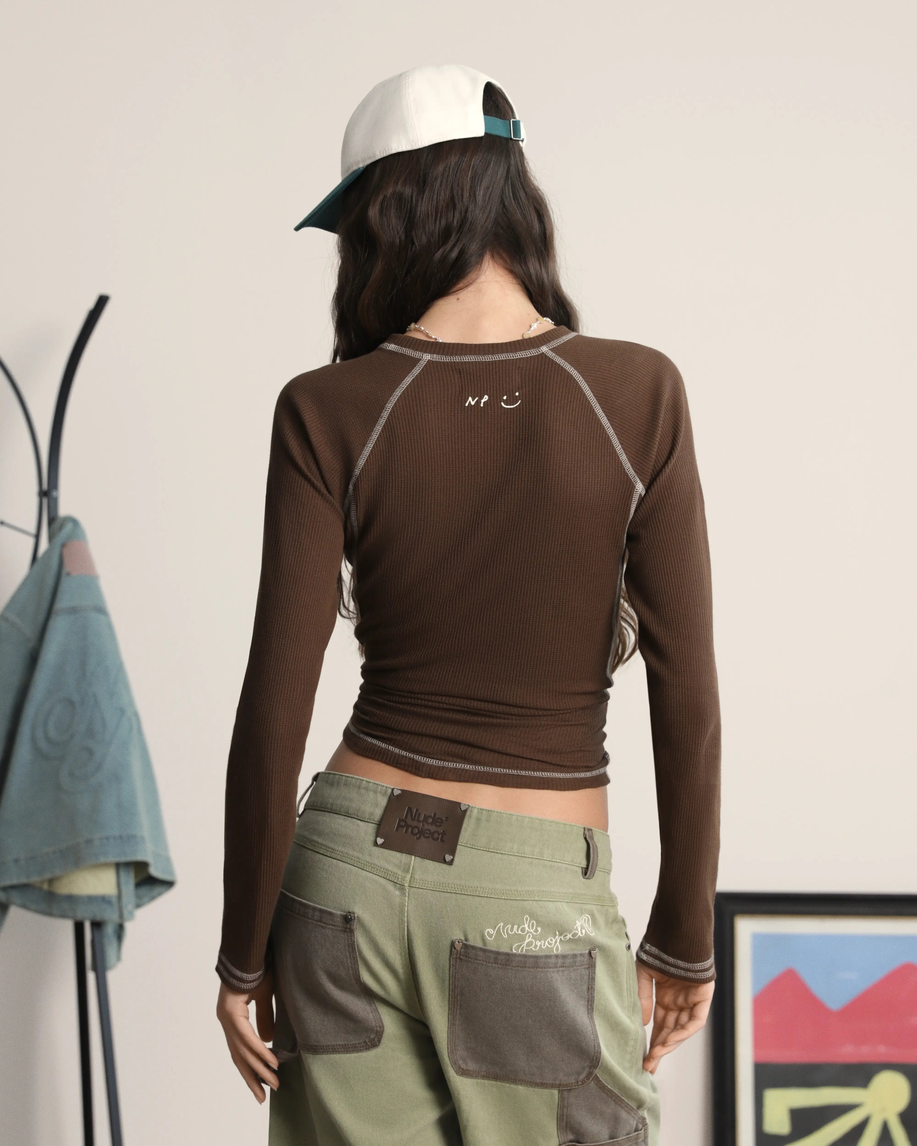 Pack De 2 Camisetas Manga Larga Waffle Marrón/Azul Marino