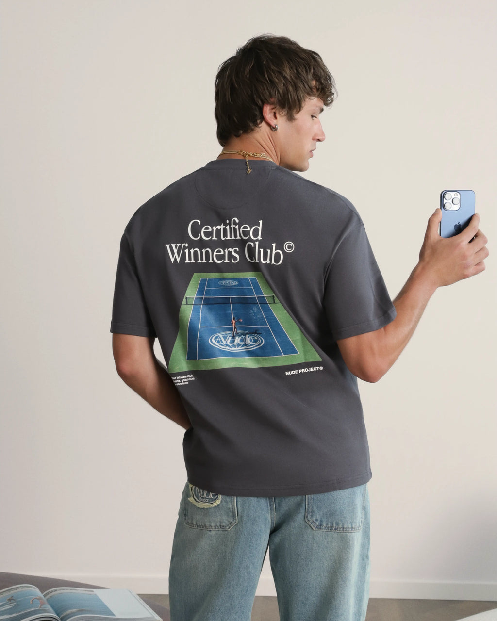 Camiseta Tennis Gris Oscuro