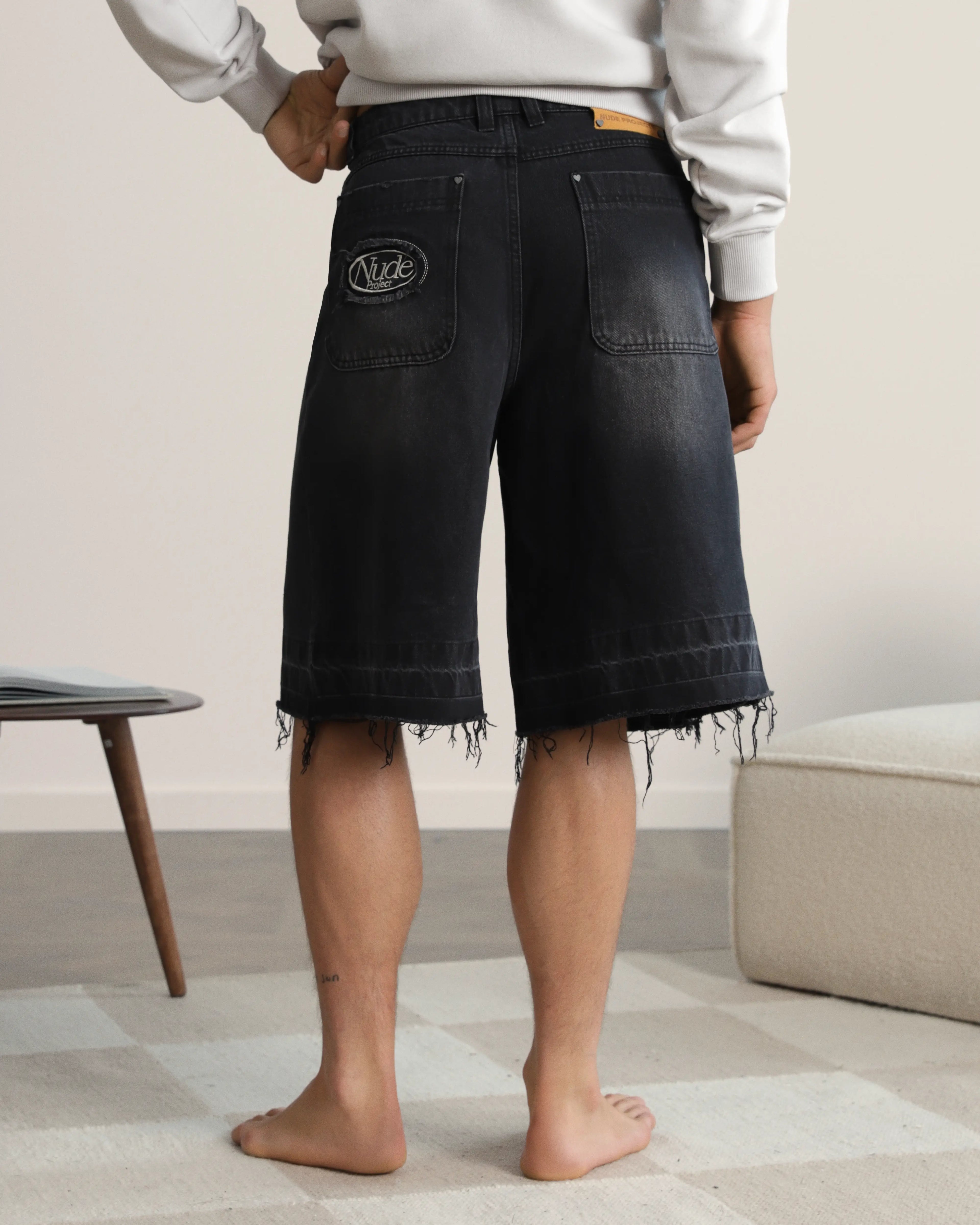 Pantalón Corto Baggy Negro Old Denim