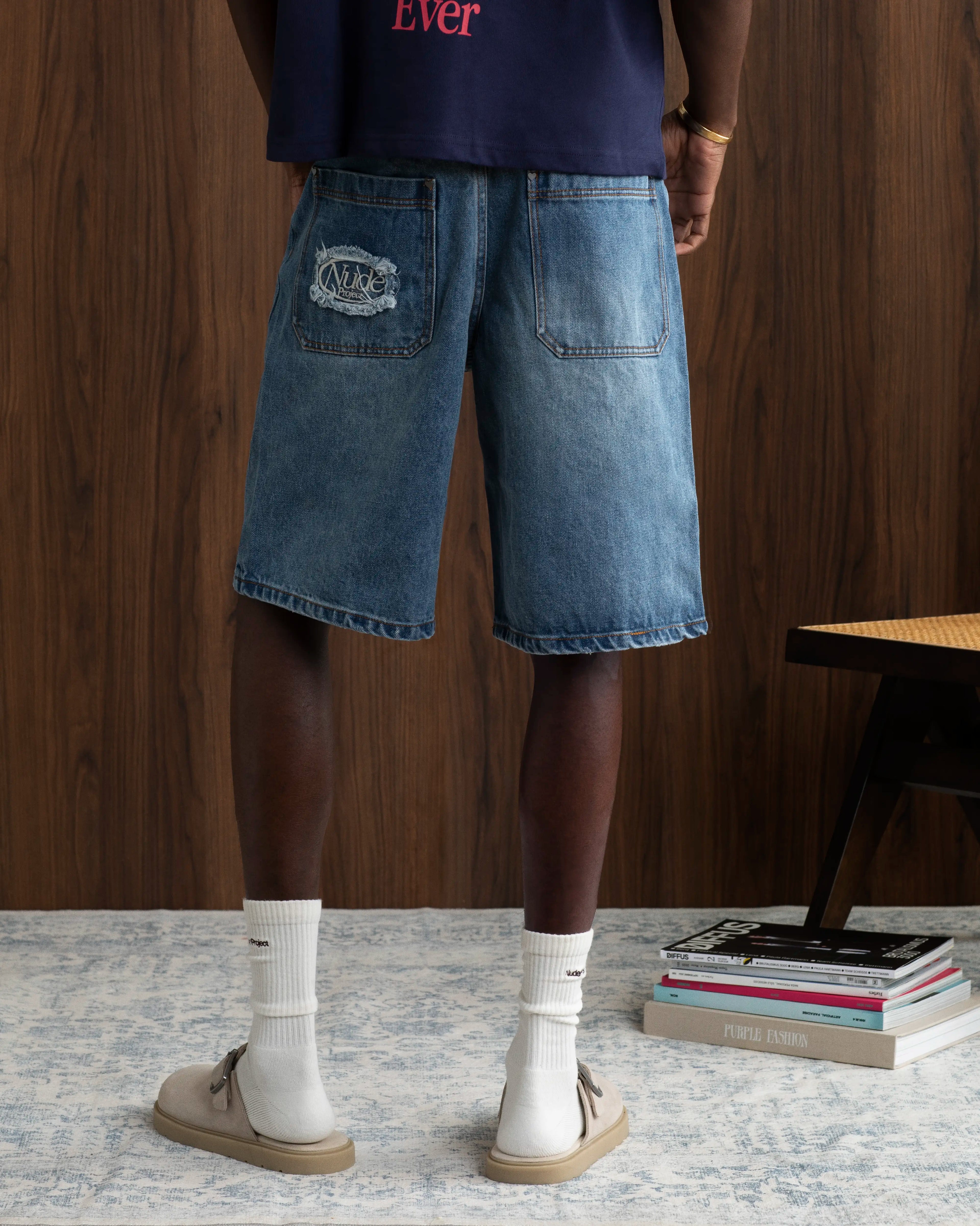 Pantalón Corto Basic Denim Azul