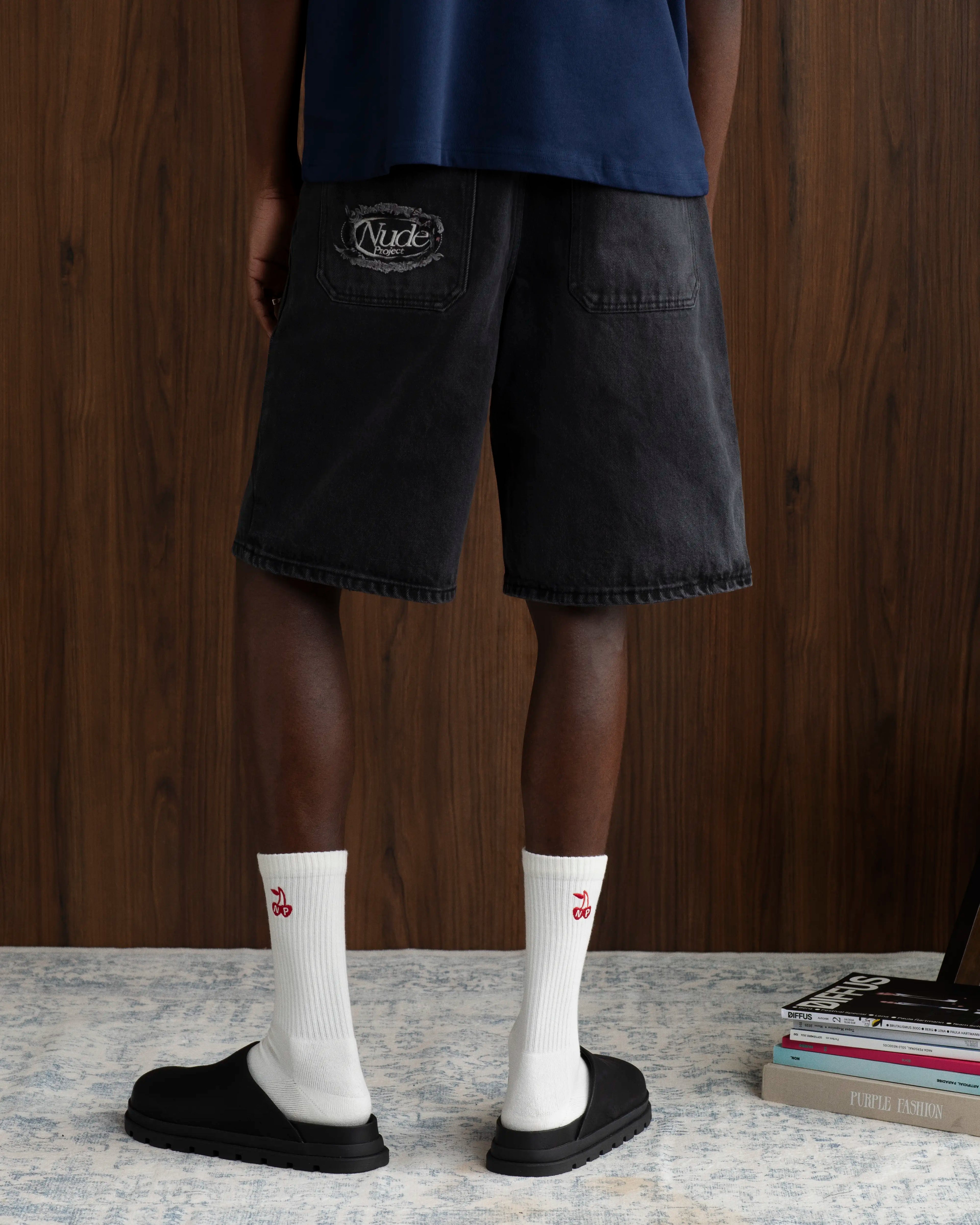 Pantalón Corto Basic Denim Negro