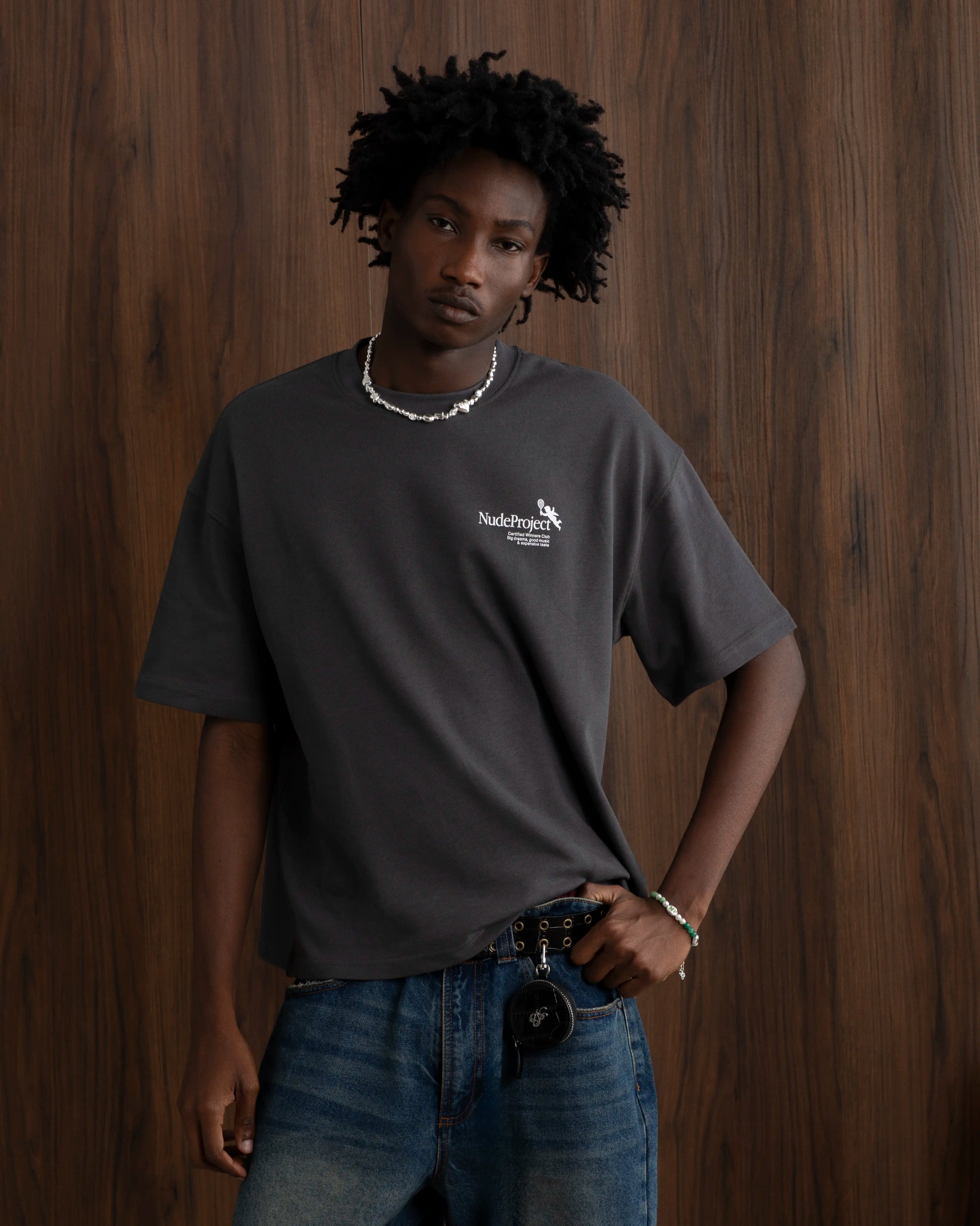 Camiseta Tennis Gris Oscuro