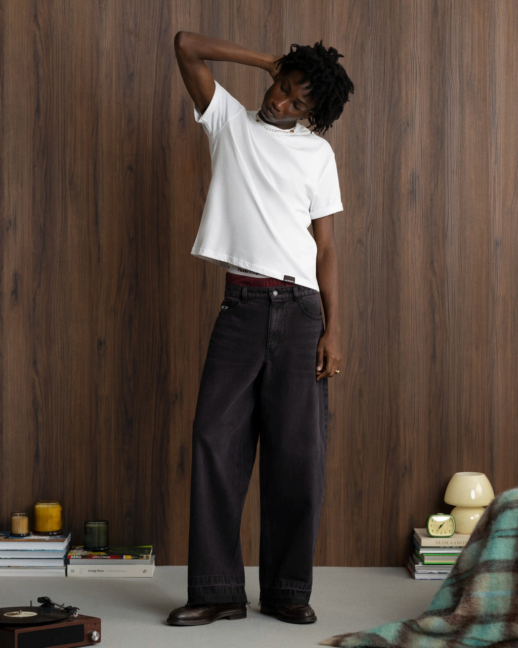 Pantalón Baggy Negro Rose Wash Old