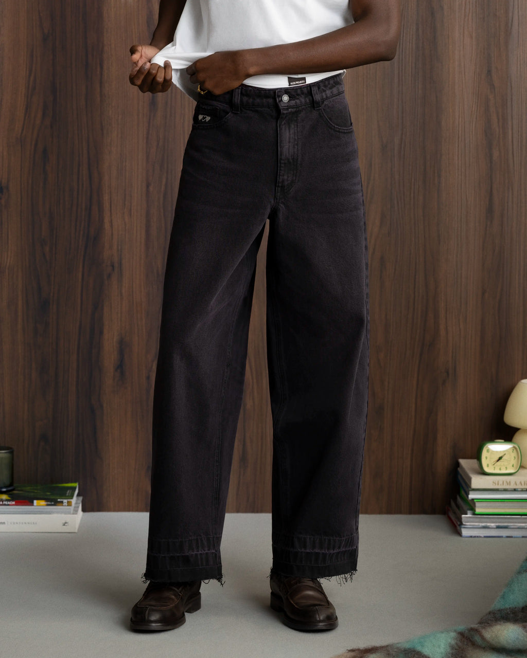 Pantalón Baggy Negro Rose Wash Old