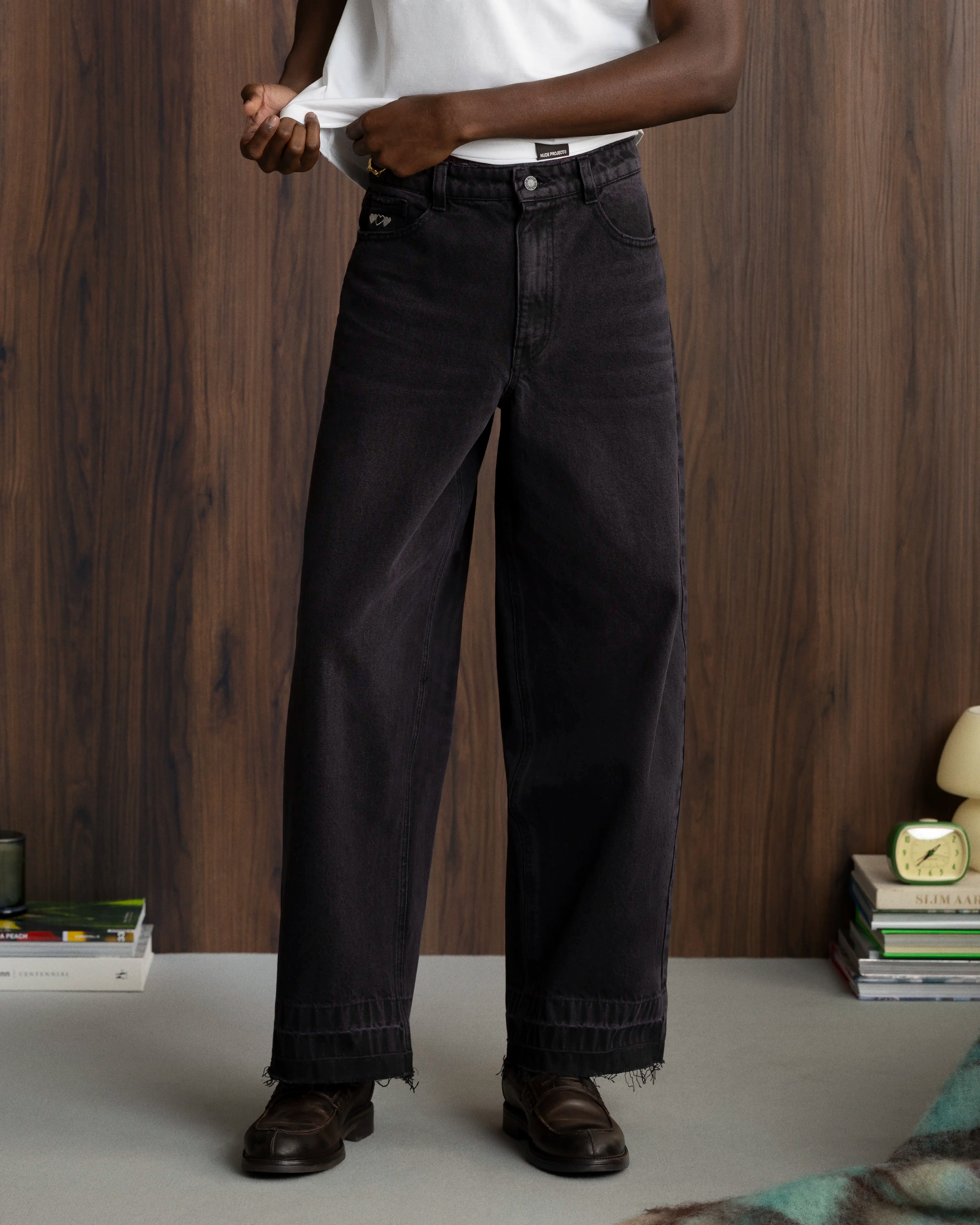 Pantalón Baggy Negro Rose Wash Old