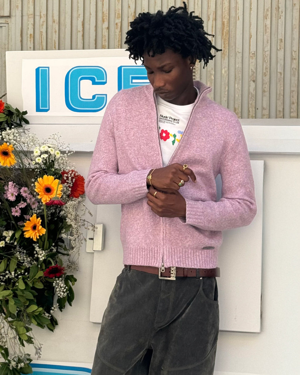 Cárdigan Con Cremallera Sweet Beige