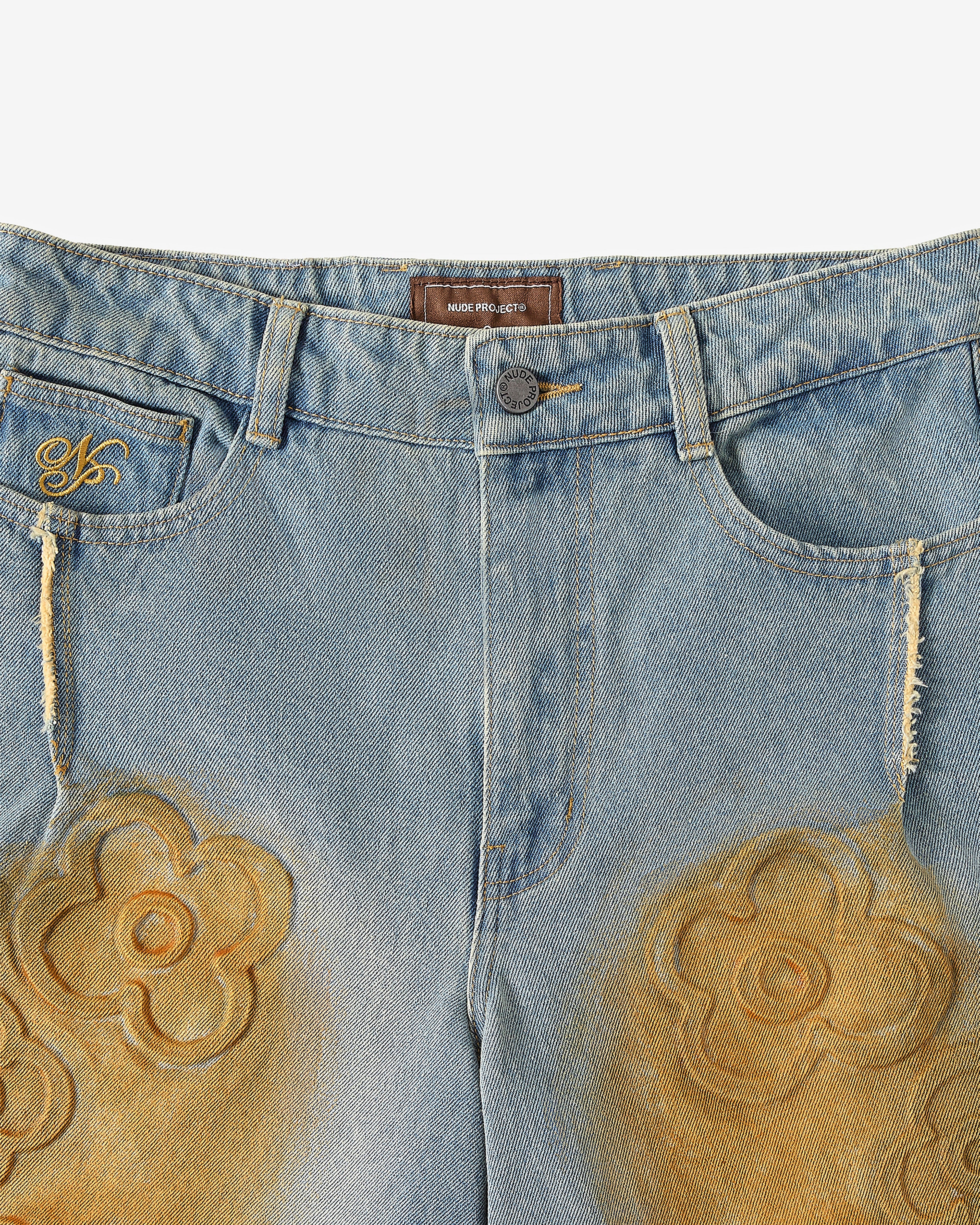 Pantalón Corto Baggy Old Denim Flower