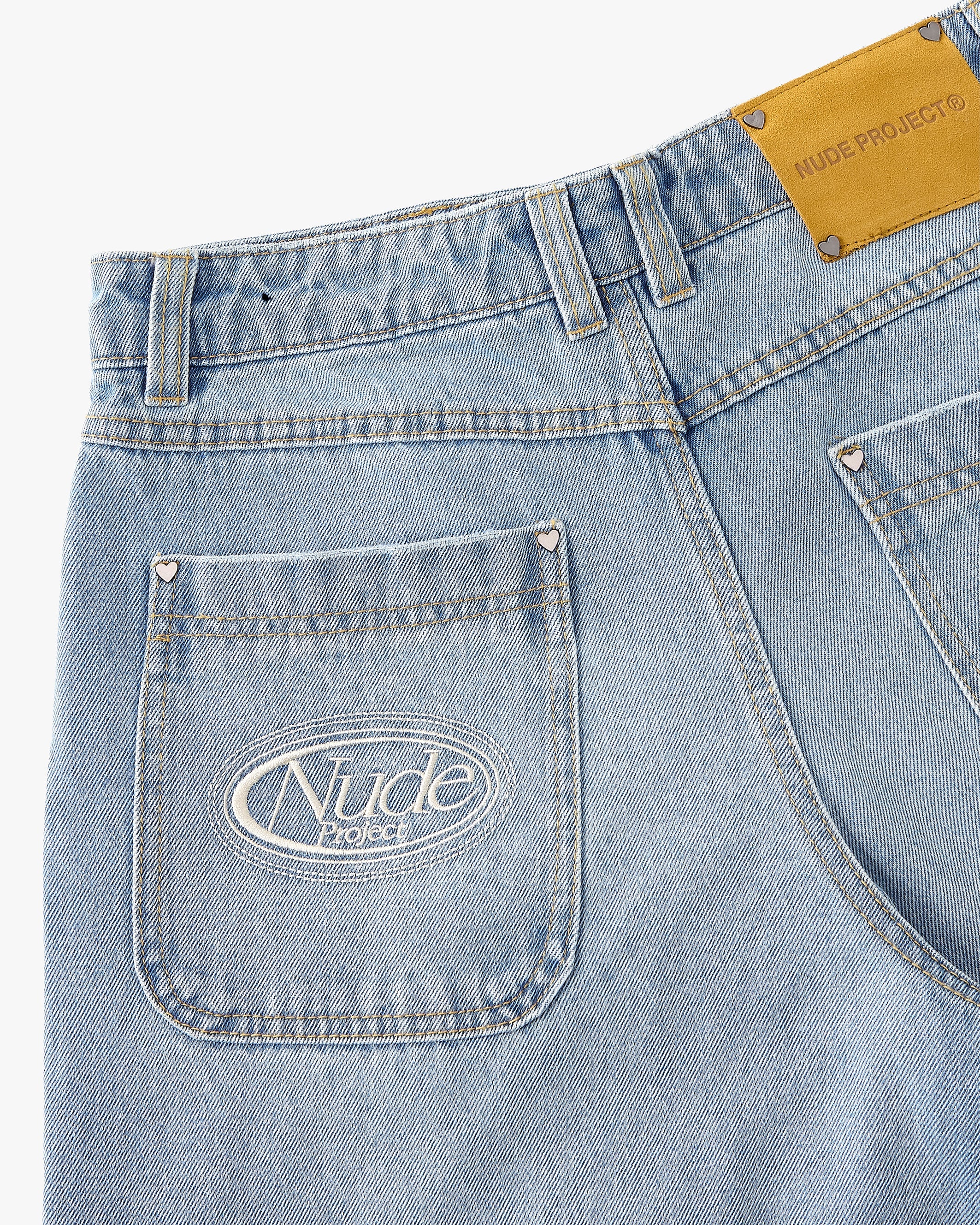 Old Baggy Denim Fantasy Jewel Flowers