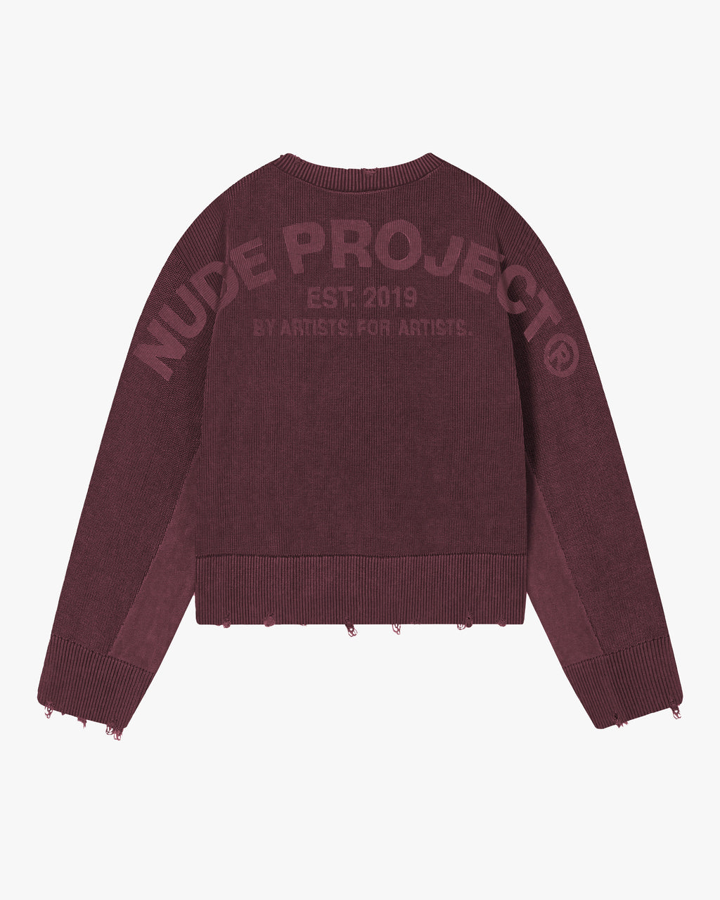 Perfect Cropped Knit Sweater Burgundy