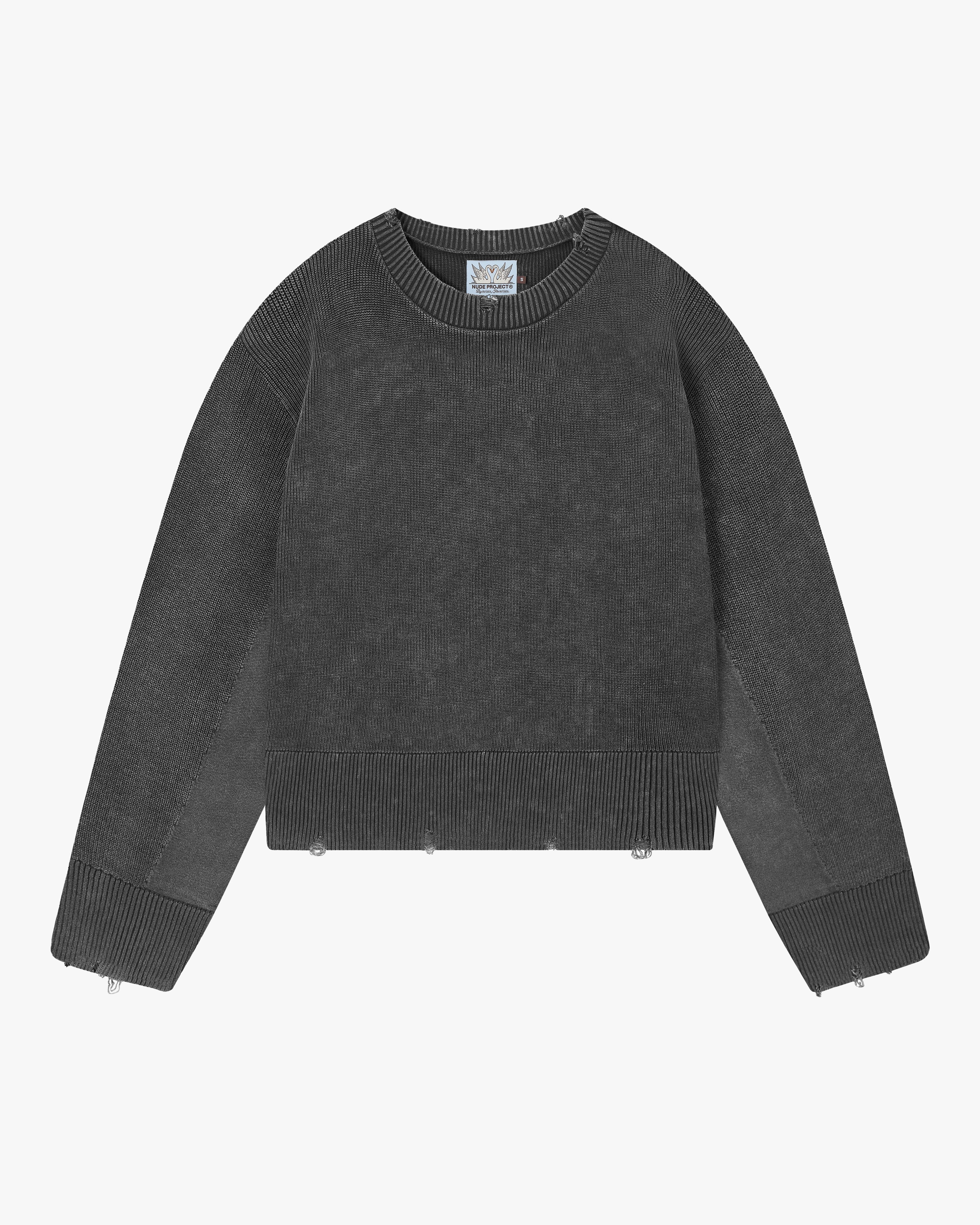 Perfect Cropped Knit Sweater Ash