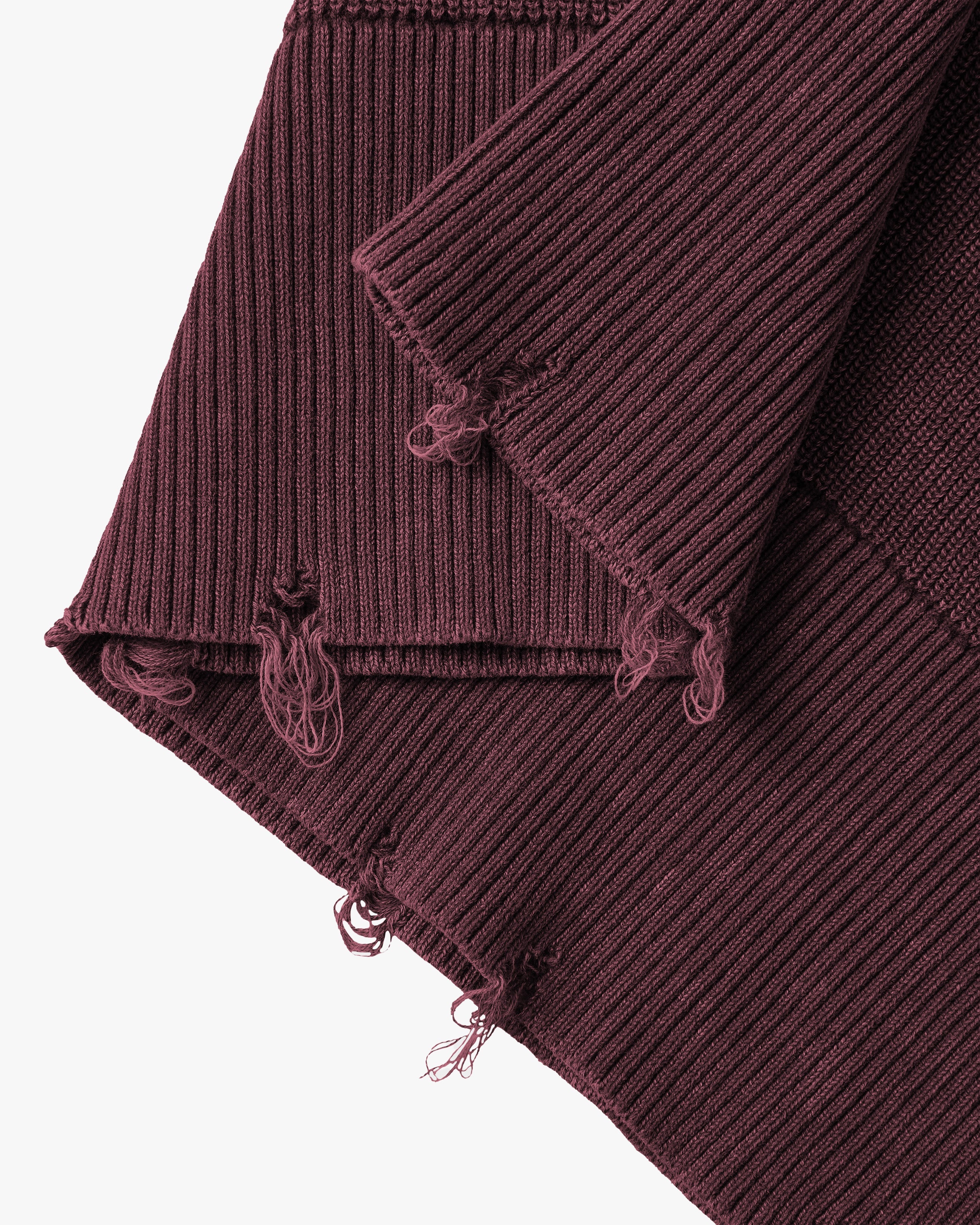 Perfect Cropped Knit Sweater Burgundy