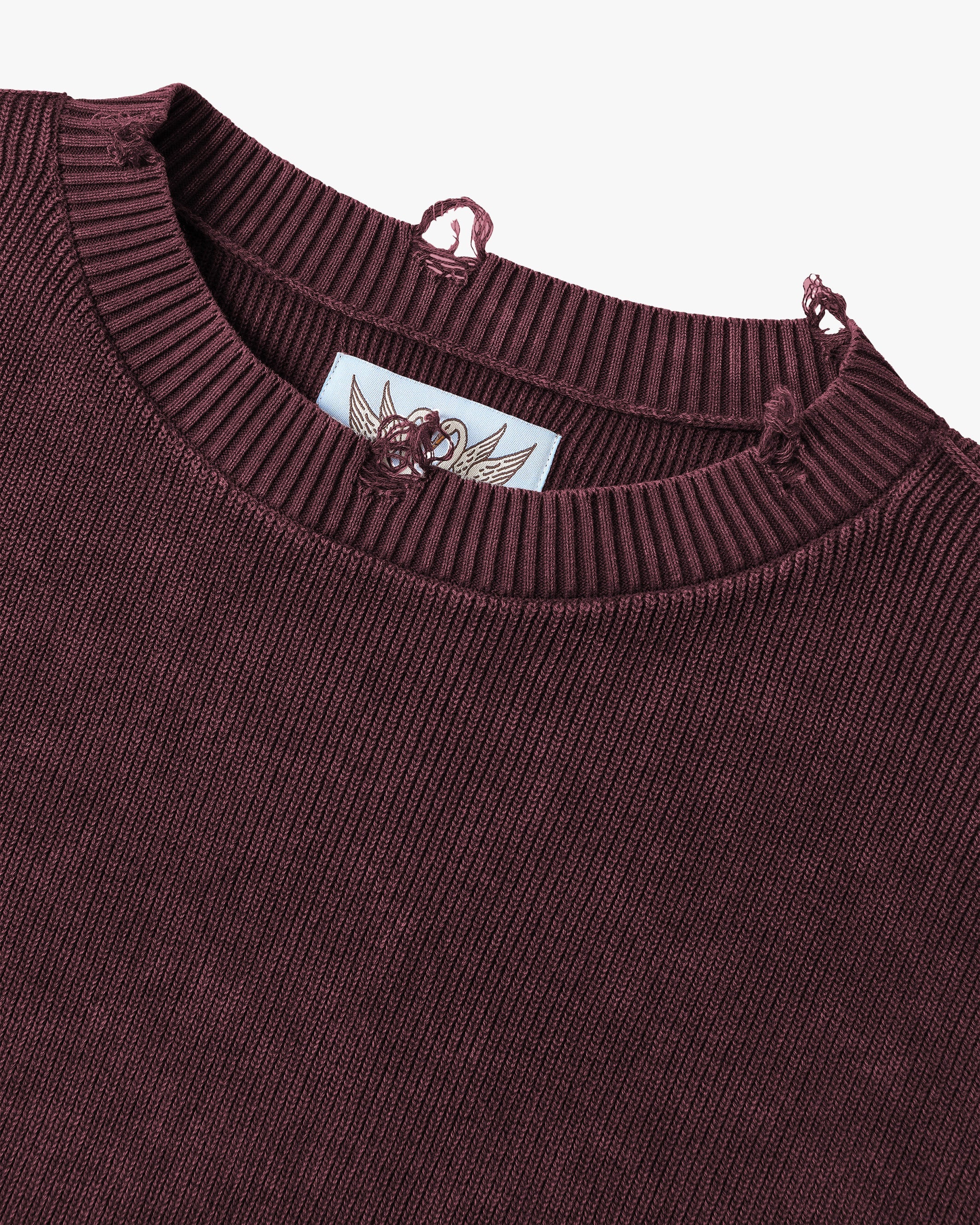 Perfect Cropped Knit Sweater Burgundy