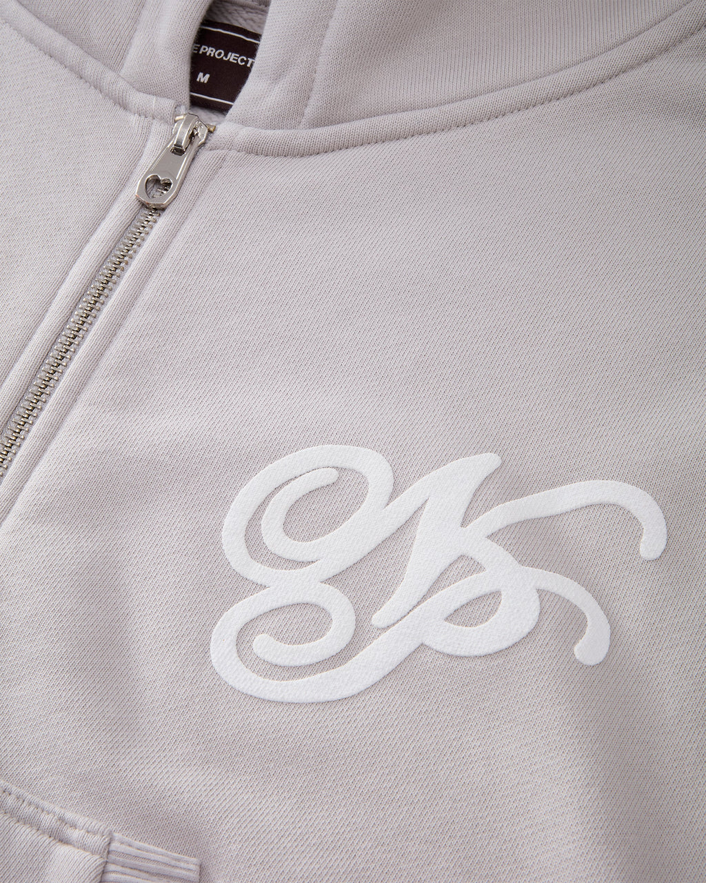 Puffy Zip-Up Boxy Hoodie Grey