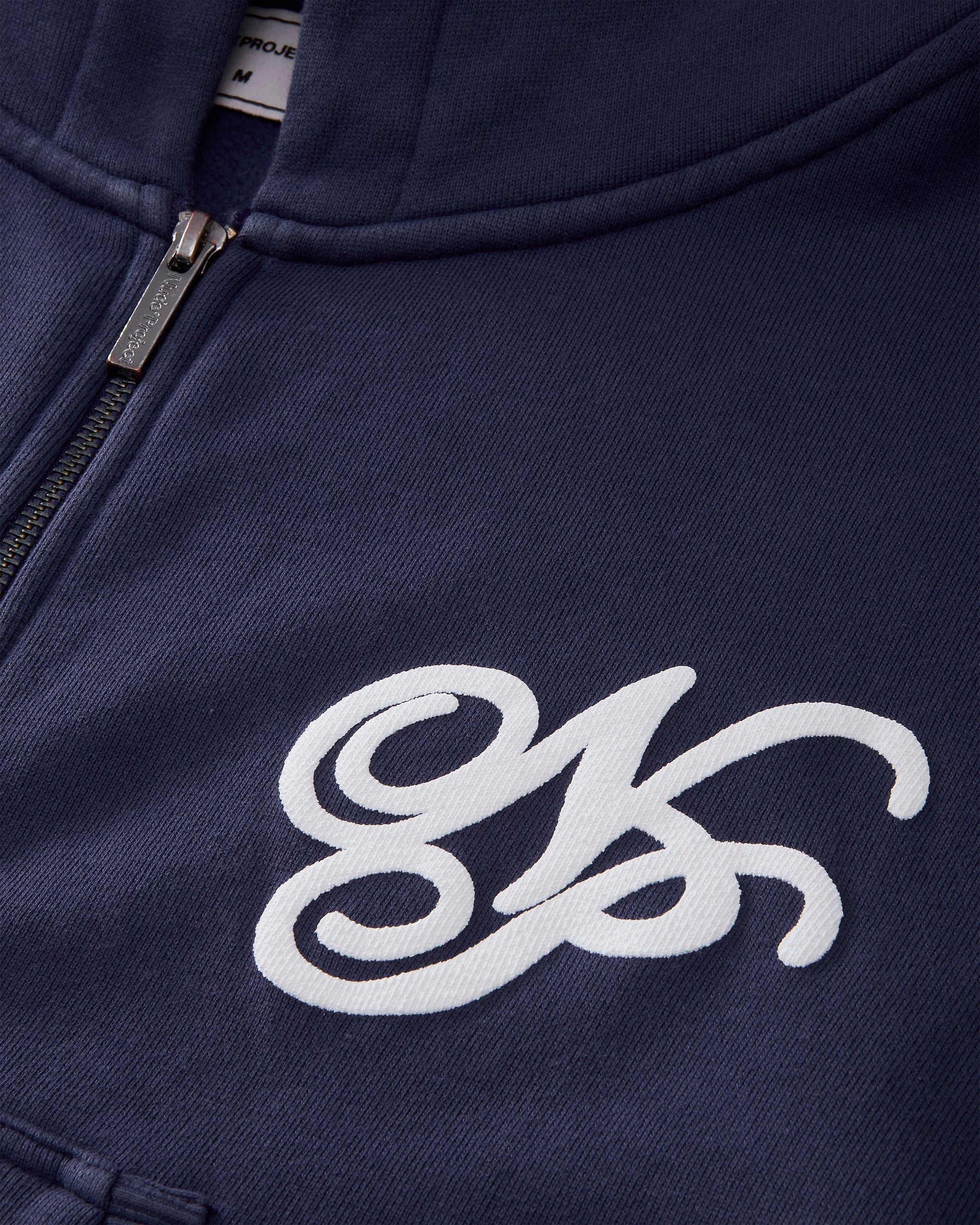 Puffy Zip-Up Boxy Hoodie Navy