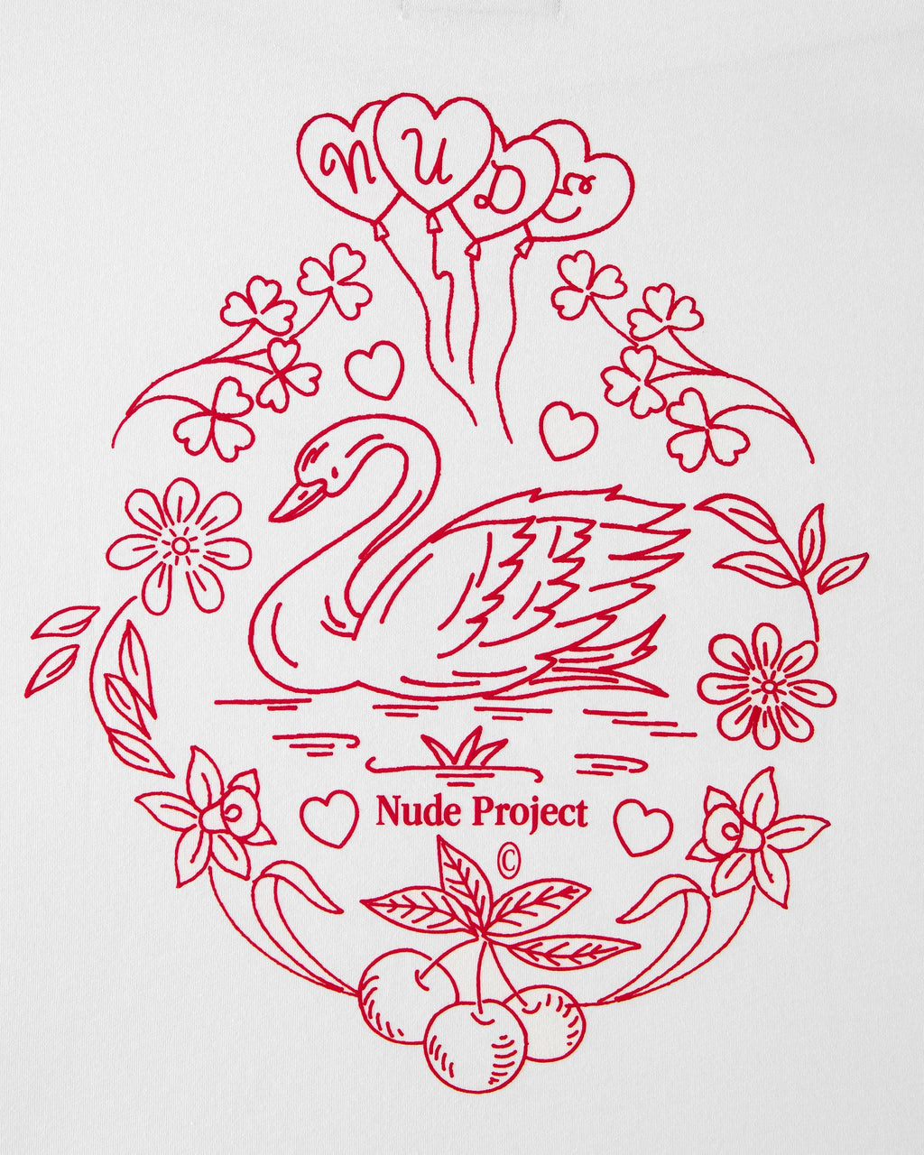 Camiseta Swan Garden Blanca