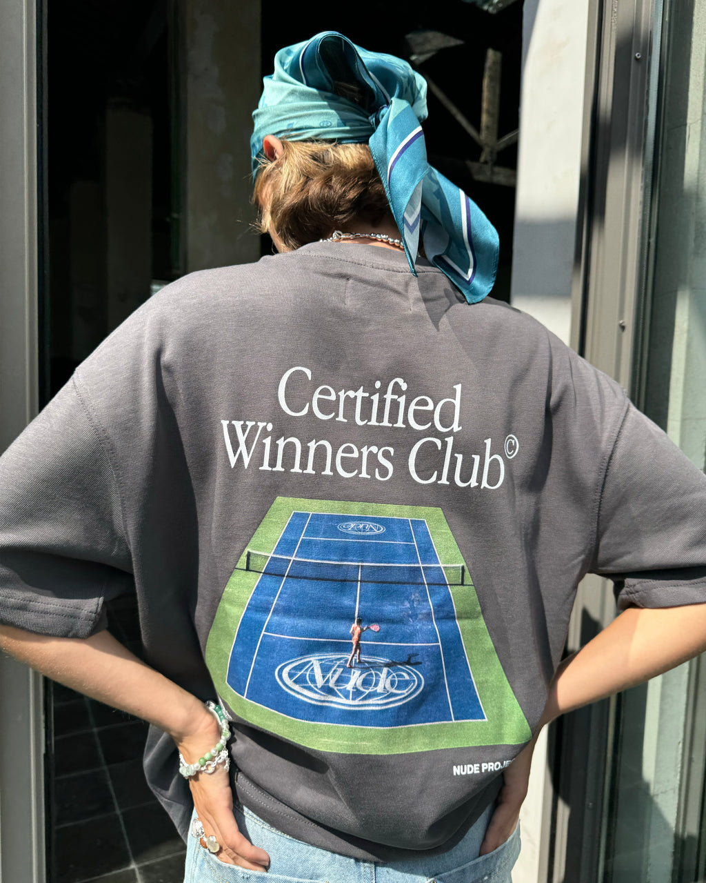 Camiseta Tennis Gris Oscuro