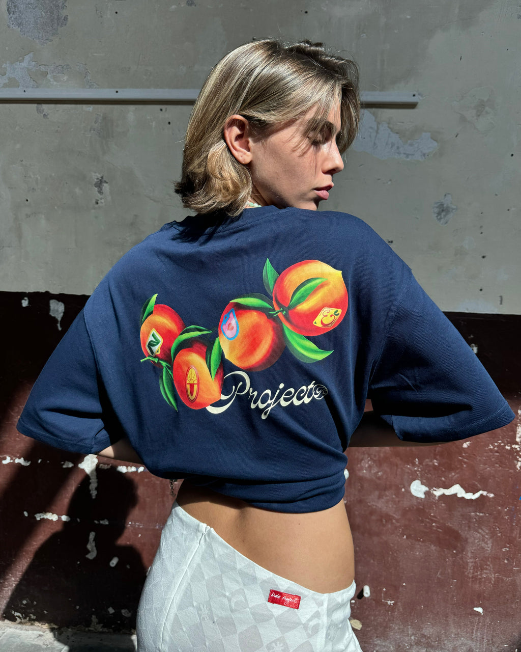 Camiseta Peach Azul Marino