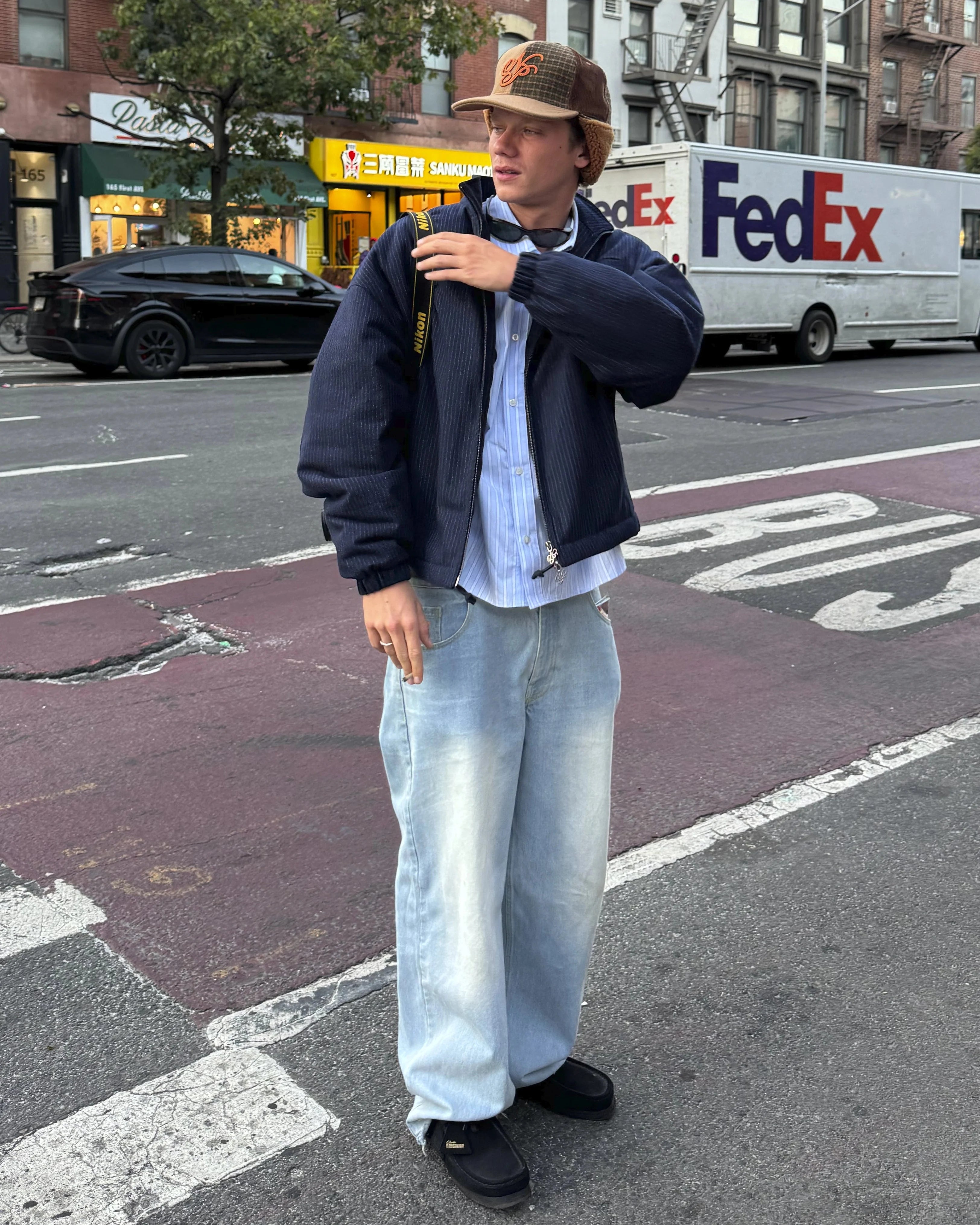 Chaqueta Bomber Con Cremallera Wool Azul Marino