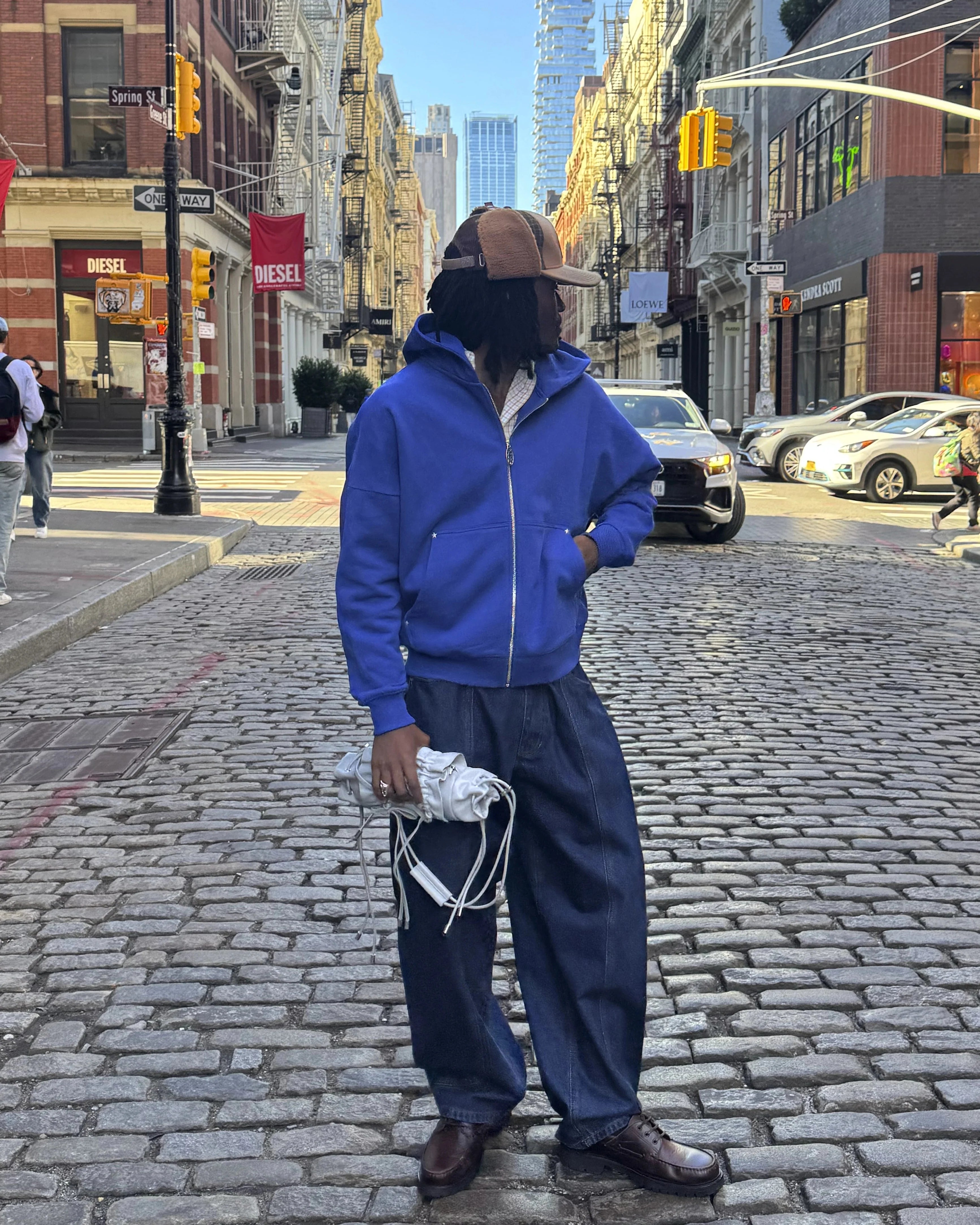 Lights Zip-Up Hoodie Blue