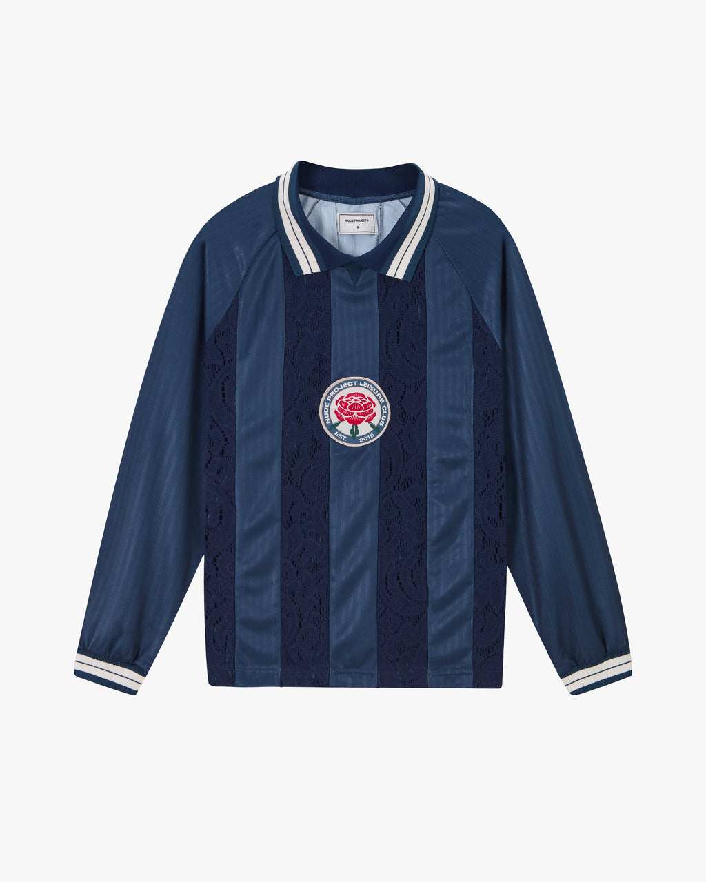 Lace Football Long-Sleeve Tee Navy