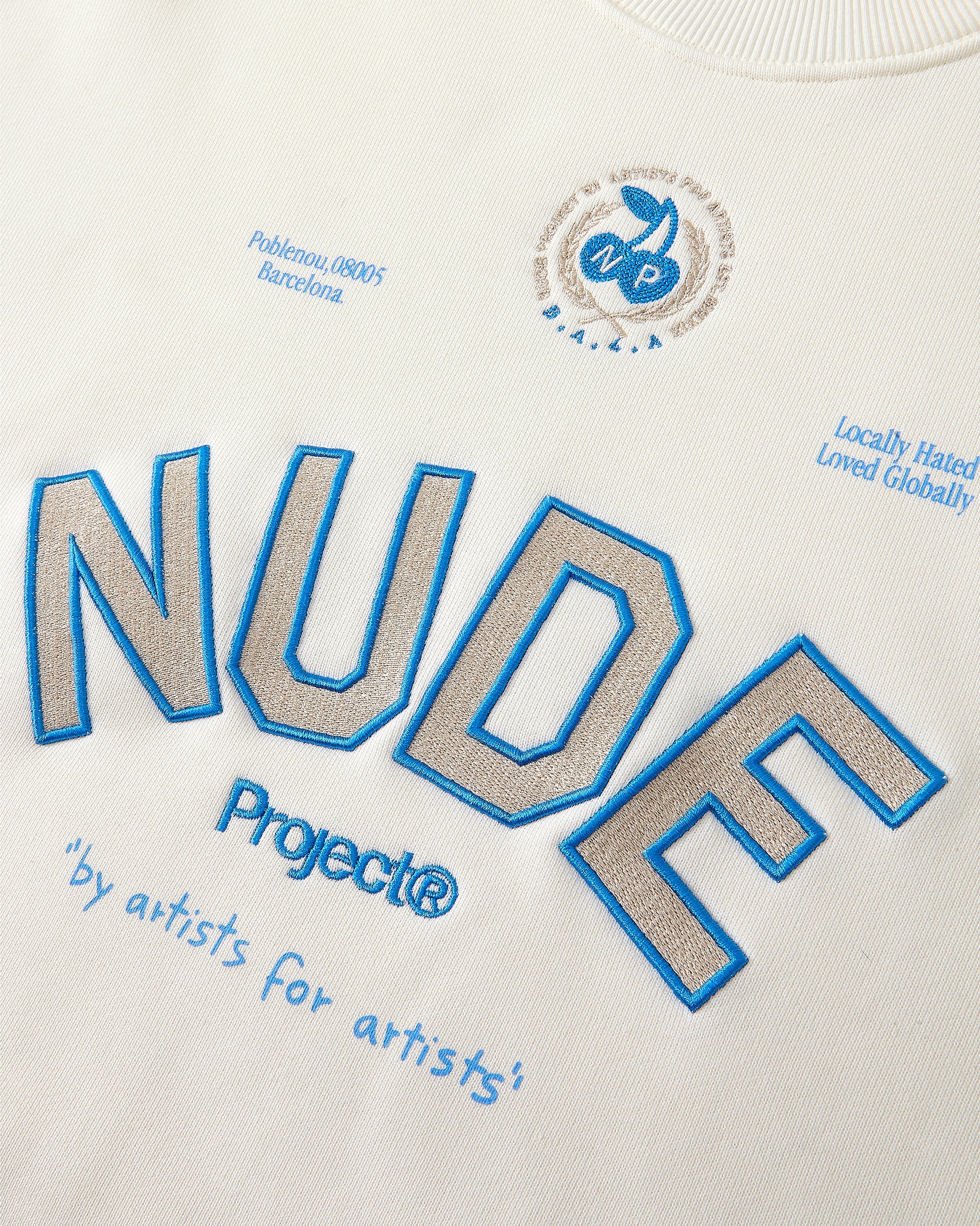 Sudadera Sin Capucha Varsity Blanco Crema