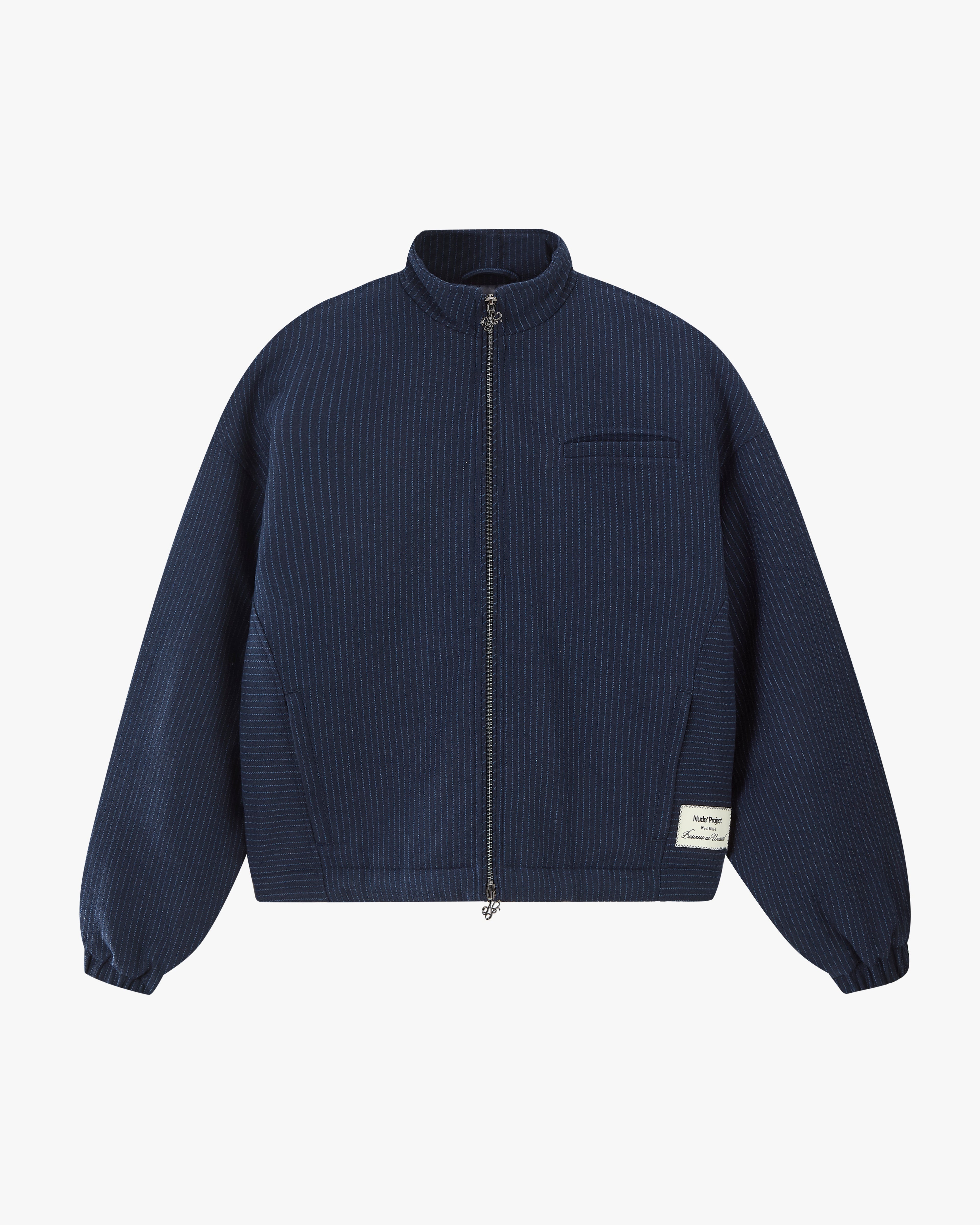 Chaqueta Bomber Con Cremallera Wool Azul Marino