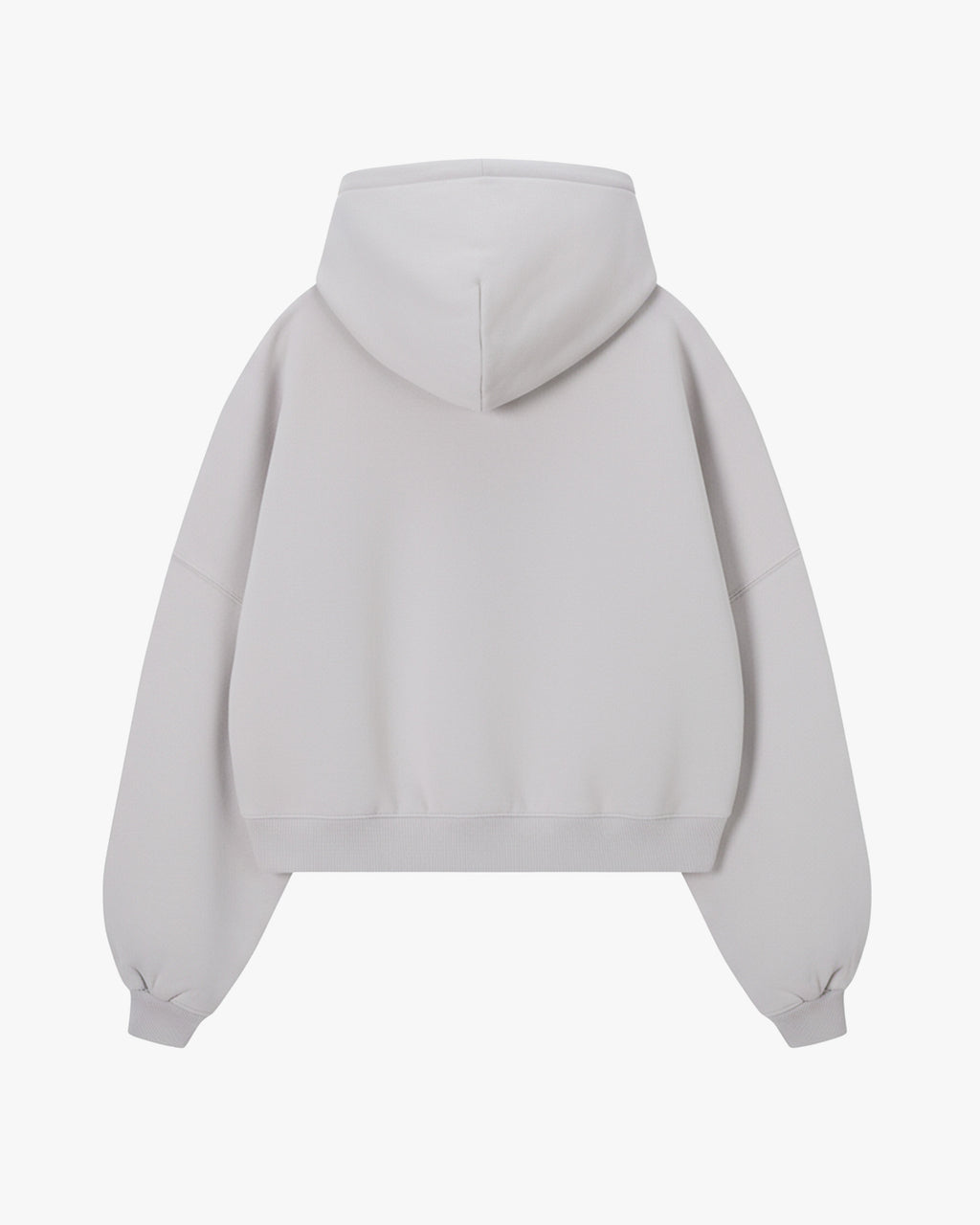 Puffy Zip-Up Boxy Hoodie Grey